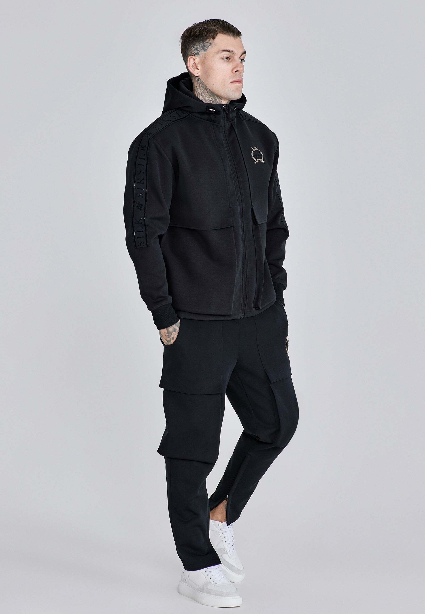 Siksilk Veste sweat »Siksilk Sweatjacke Utility Hoodie«