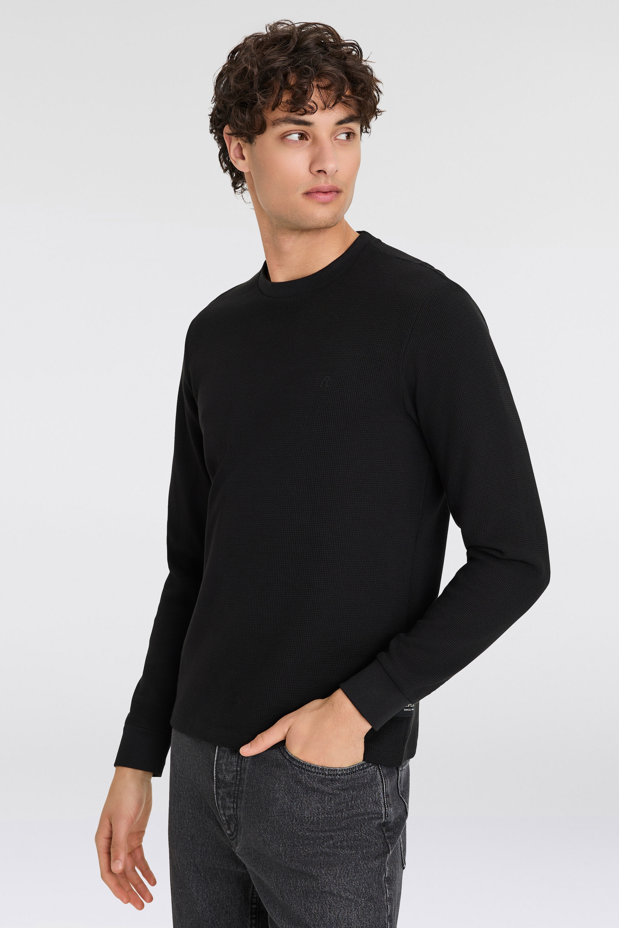 Image of Replay Longsleeve Regular Fit, Rundhalsform