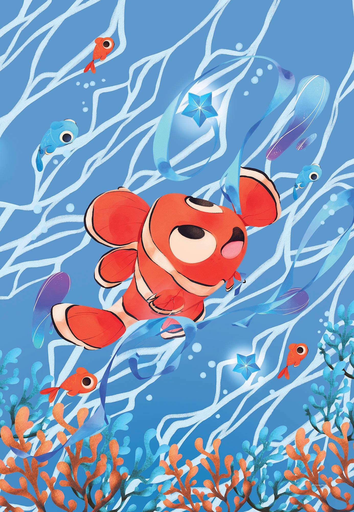 Komar Leinwandbild »Carefree Nemo - Grösse 40 x 60 cm«, Disney, (1 St., 40 x 60 cm (Breite x Höhe), Keilrahmenbild mit Echtholzrahmen, Kinderzimmer