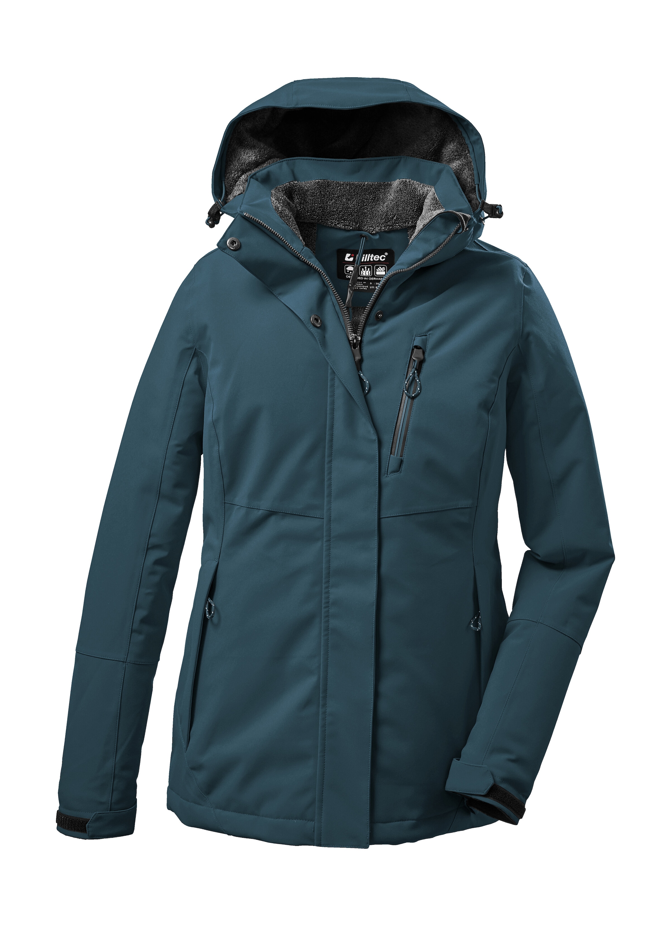 Killtec Veste d'extérieur »KOW 170 KG WMN JCKT« Veste fonctionnelle femme : imperméable, respirante, capuche amovible