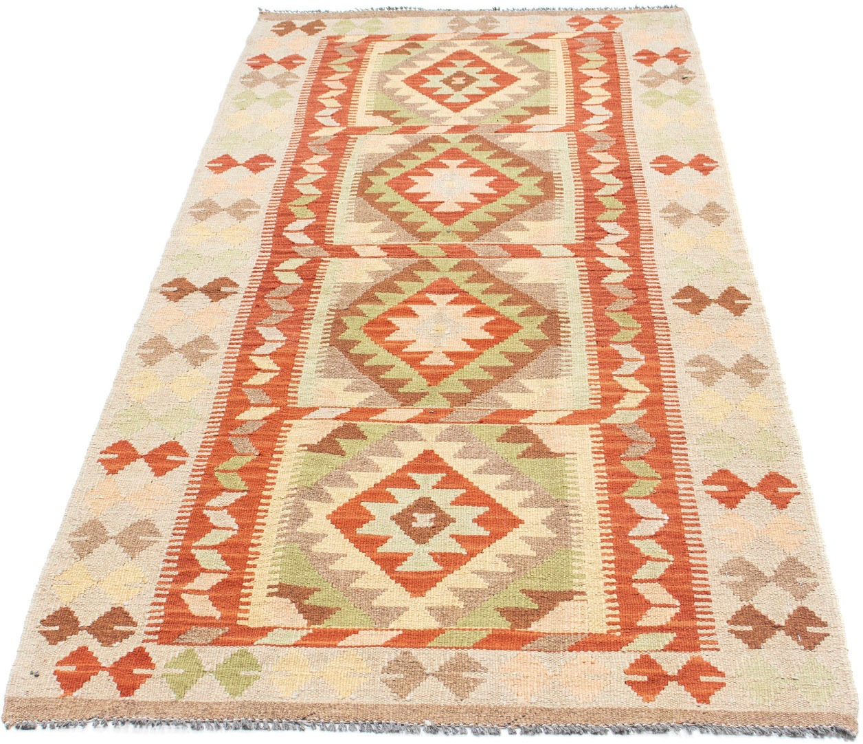 Image of morgenland Läufer »Kelim Medaillon Beige 196 x 86 cm«, rechteckig, 0,4 mm Höhe, OrientOptik bei Ackermann Versand Schweiz