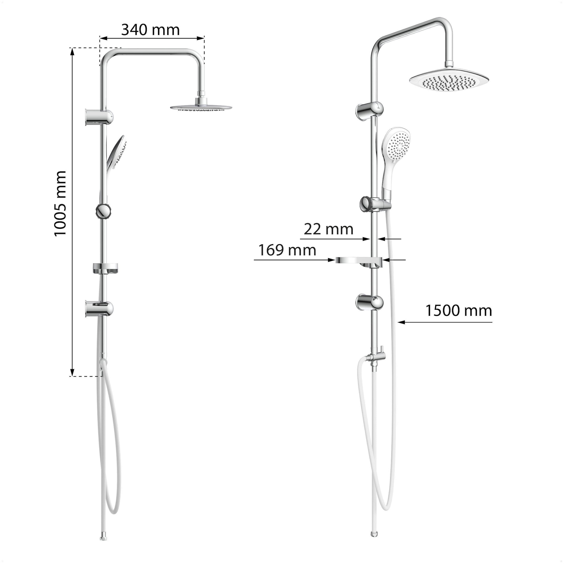 Eisl Garniture de douche »DUSCHTRAUM« douchette bien-être 3 positions réglable avec picots anticalcaire
