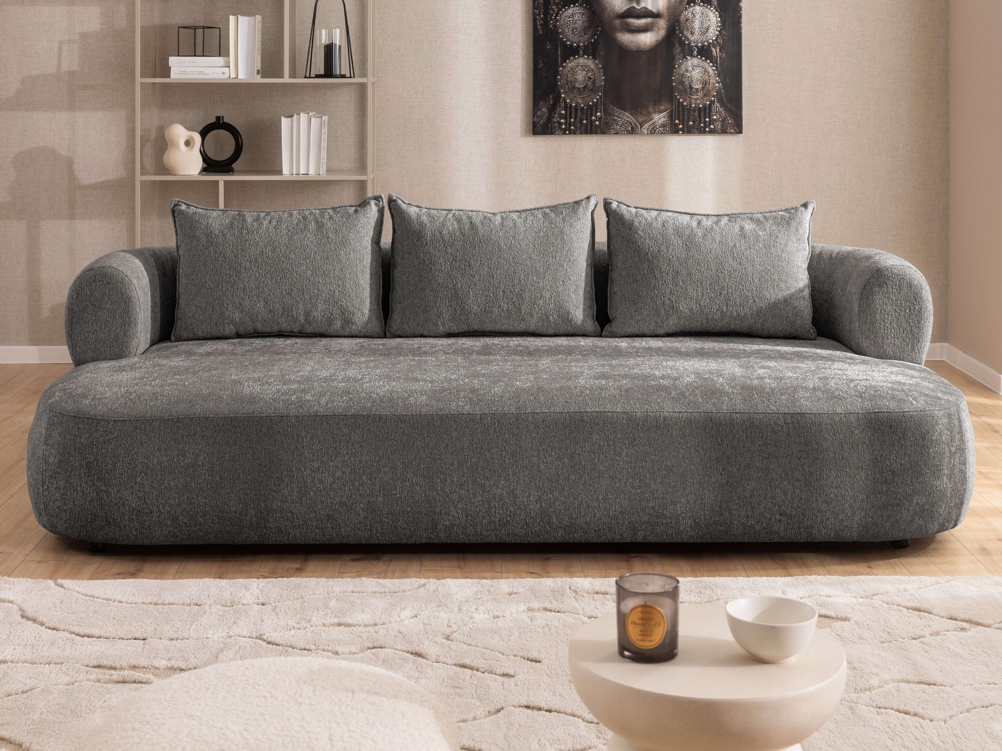 Home affaire Big-Sofa »LUSSAC 4-Sitzer Design-Sofa mit Zierkissen, Masse B/T/H: 242/123/78 cm« hoher Sitzkomfort und modernes Design, Sofa ohne Bettfunktion