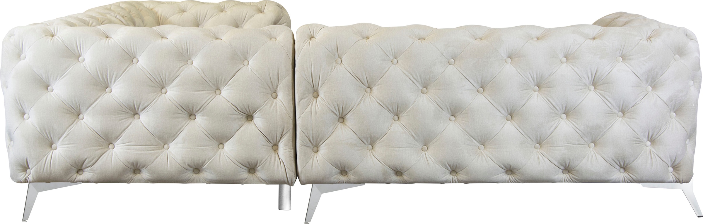 Leonique Chesterfield-Sofa »Amaury L-Form«, Chesterfield-Optik, Breite/Tiefe je 262 cm, Fussfarbe wählbar