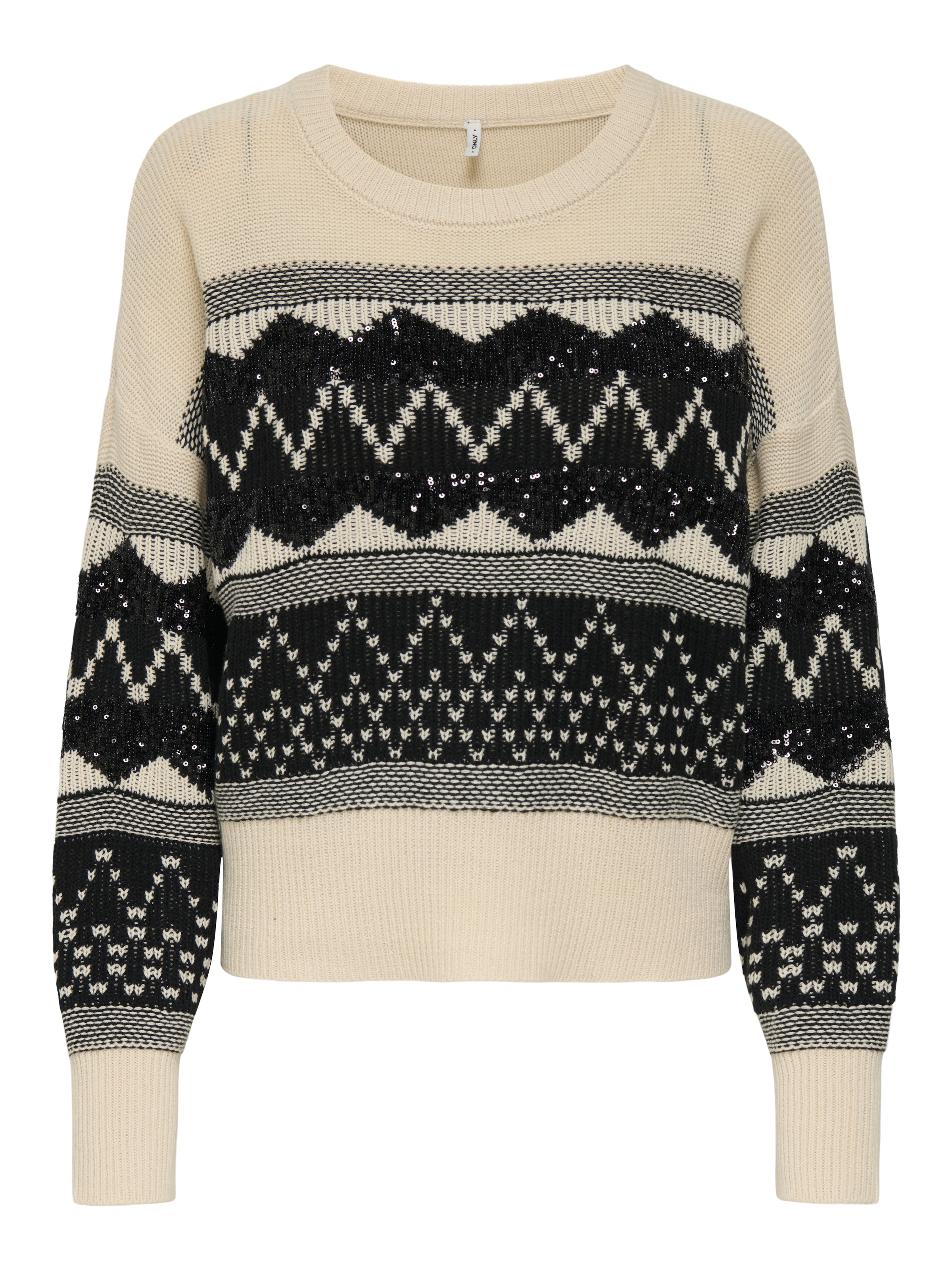 ONLY Strickpullover »ONLMELINE LS SEQUIN O-NECK KNT«