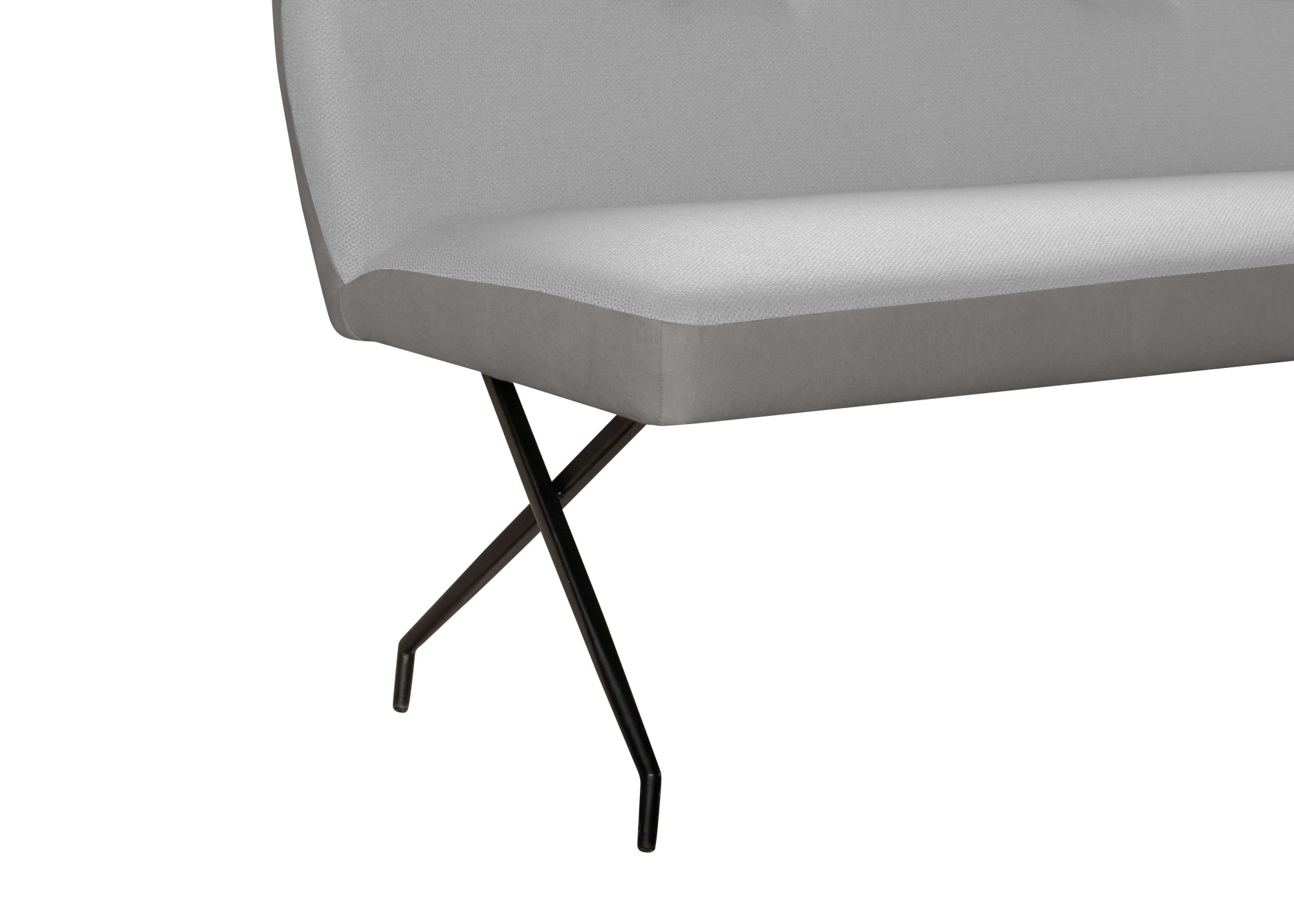 GOODproduct Eckbank »Bruna Esszimmerbank, Bank, Küchenbank, Polsterbank« Mattschwarzes Metallgestell, 2-Stoff-Design, Wellenfederung im Sitz