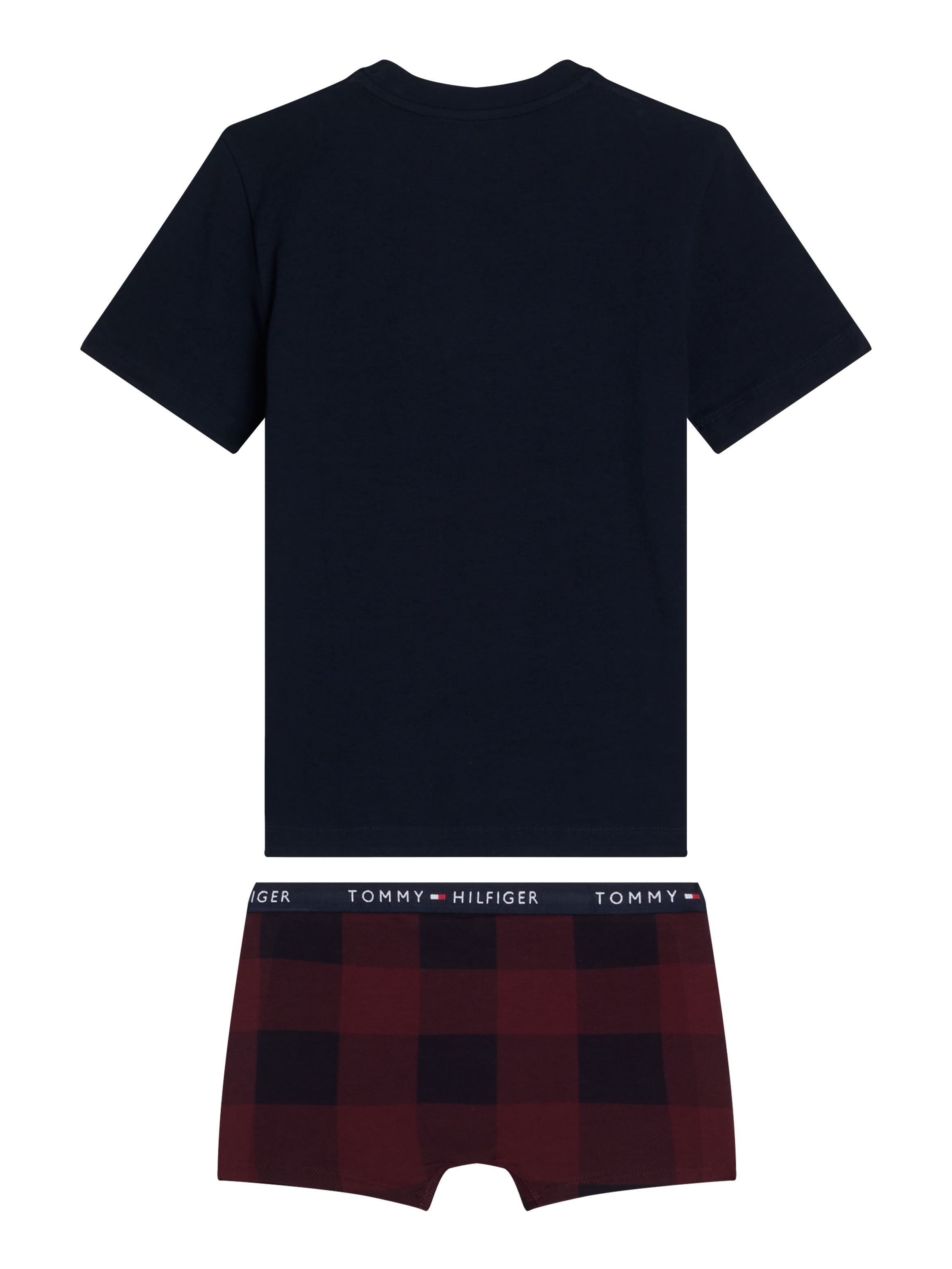 Tommy Hilfiger Underwear Pyjama »SS TEE/TRUNK GIFT SET BOXED«, (Set, 2 tlg.), mit Karomuster