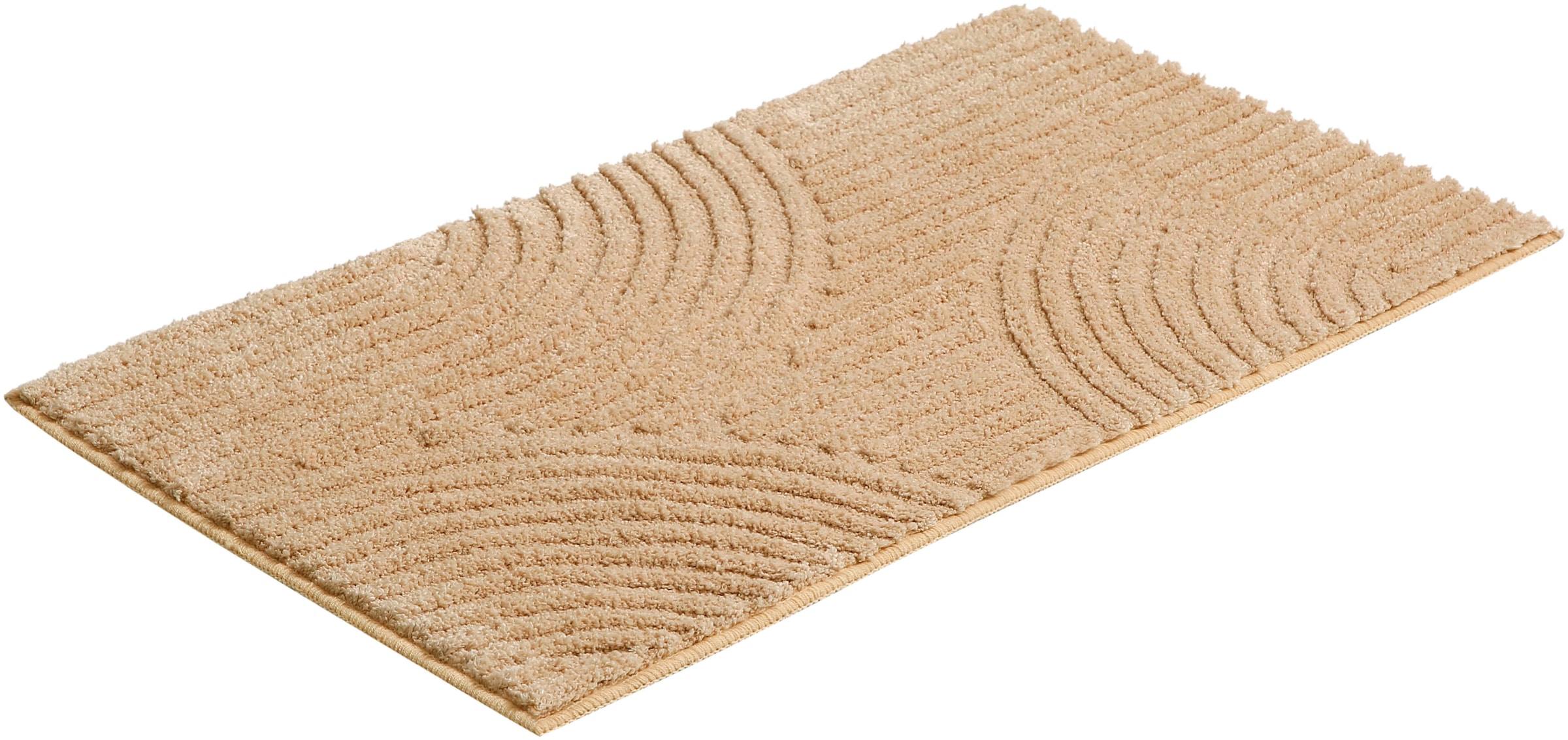 my home Badematte »Ognon, Scandi, Boho, modernes Muster«, rutschhemmend beschichtet, fussbodenheizungsgeeignet-schnell trocknend-strapazierfähig, Badteppich, Uni Farben, Hoch-Tief-Effekt