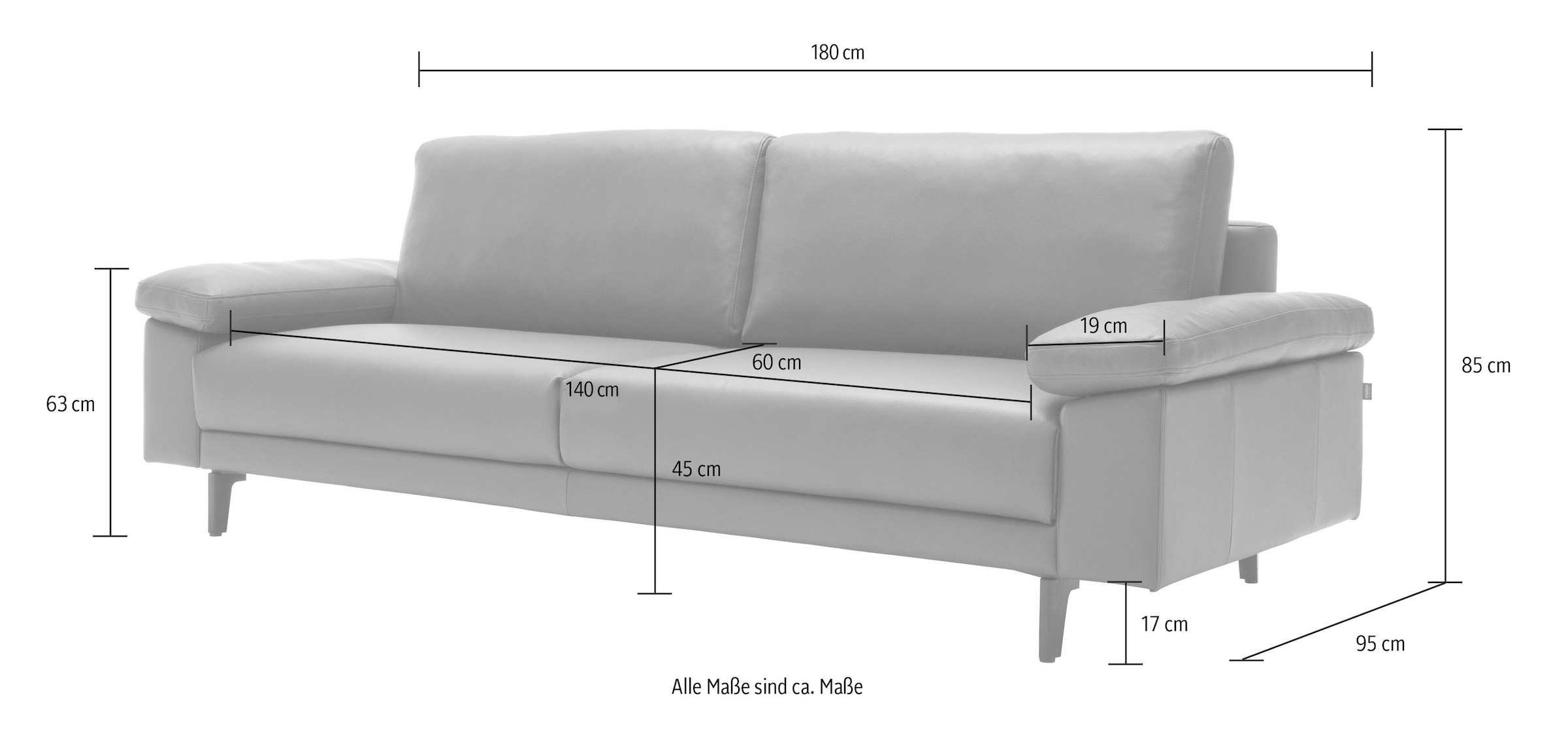 Creation BY ROLF BENZ 2-places »CR.450 elegantes Designsofa mit hohem Sitzkomfort. Breite 180cm«