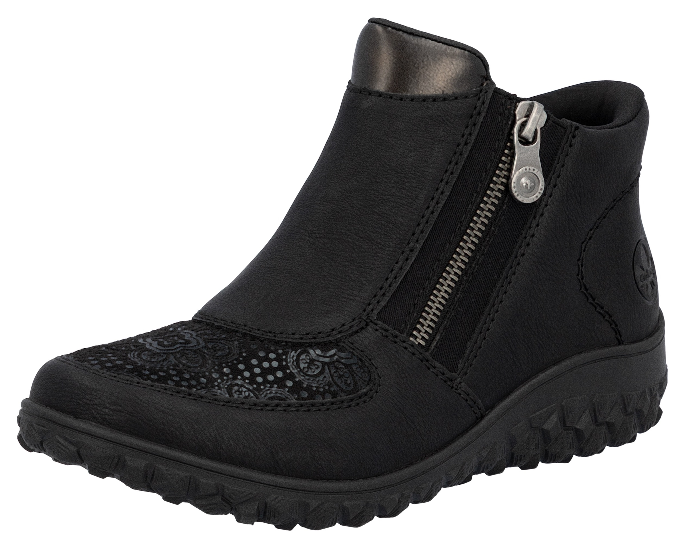 Image of Rieker Schlupfboots "Ready2GO" Stiefelette, Casual-Boots, Profilsohle, mit seitlichem Reissverschluss