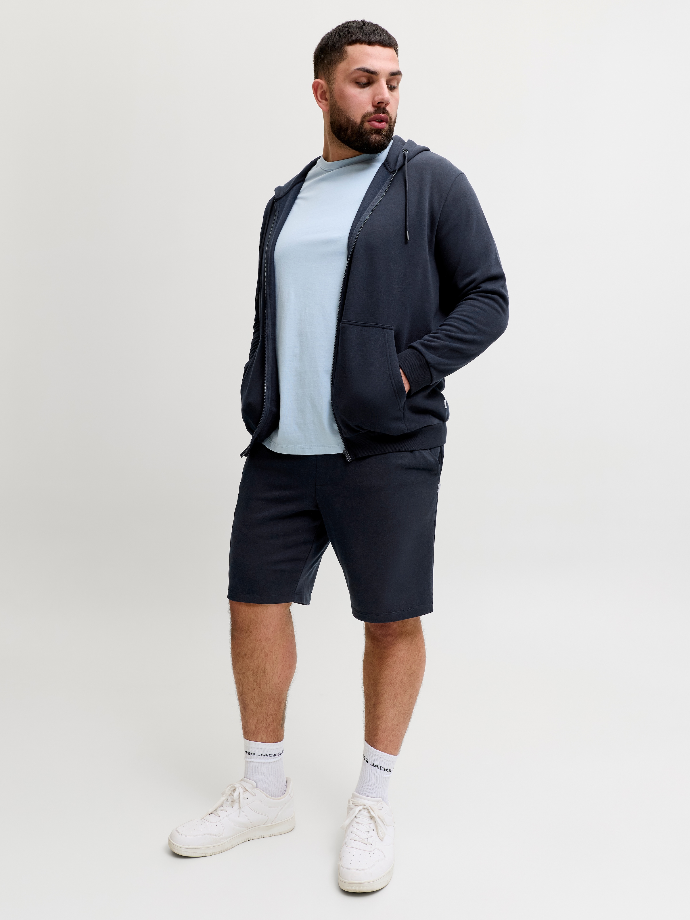 Jack & Jones PlusSize Sweatshorts »JPSTGORDON BRADLEY SWEAT SHORTS MI PLS«  mélange de matériaux, coupe normale