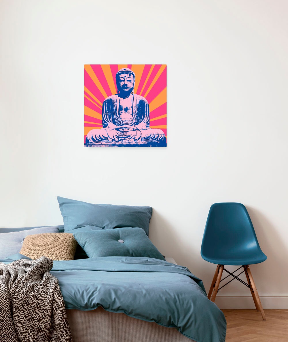 Image of Komar Leinwandbild "Hippie Buddha - Grösse 40 x 40 cm" Natur 1 Stk. tlg. Keilrahmenbild mi Echtholzrahmen