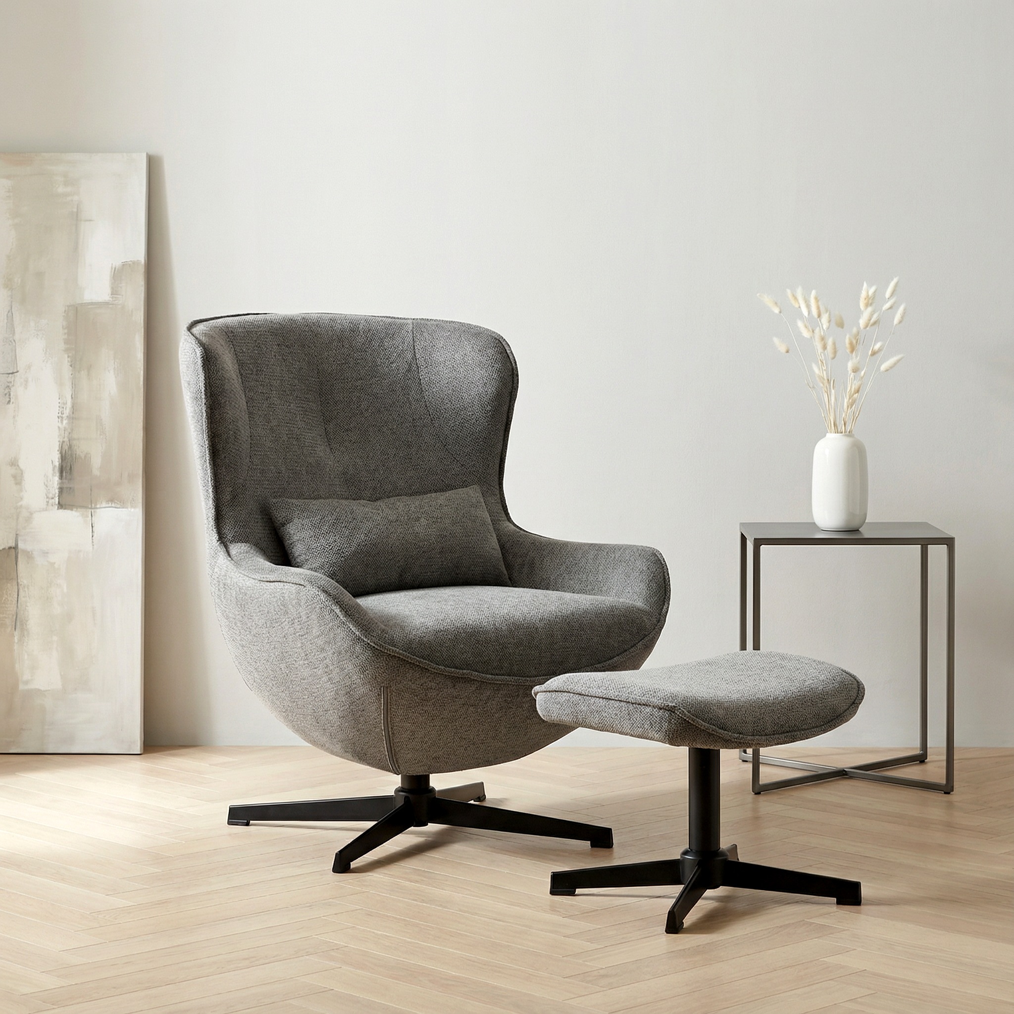 Image of GOODproduct Sessel "YOLLI Relaxsessel, TV-Sessel mit Hocker" 360 Grad drehbar, Struktur-Bezug