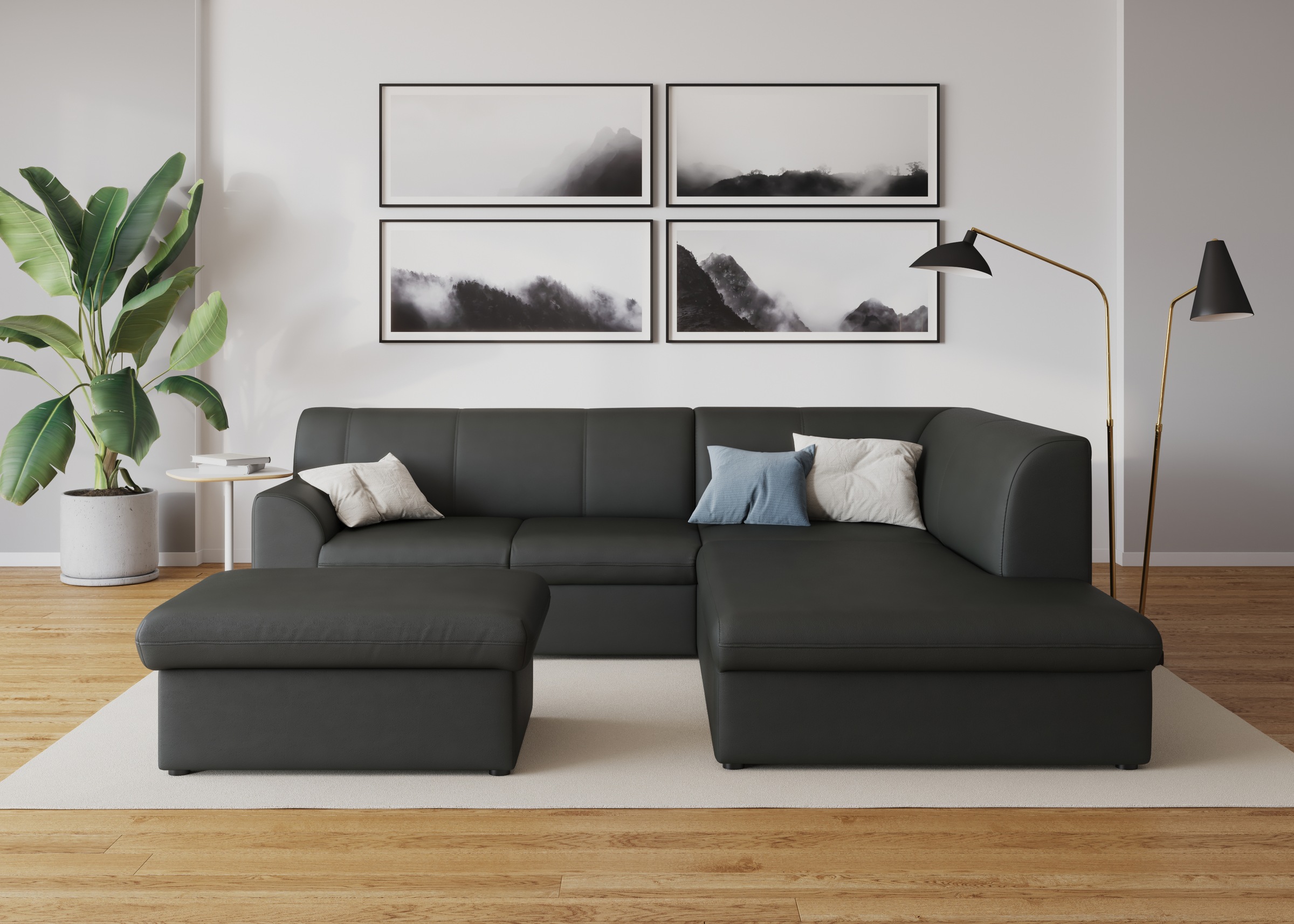 DOMO collection Ecksofa »Topper zeitlos elegant, kompakte Stellmasse, OTTOs Choice, L-Form«, mit Ottomane, wahlweise mit Schlaffunktion