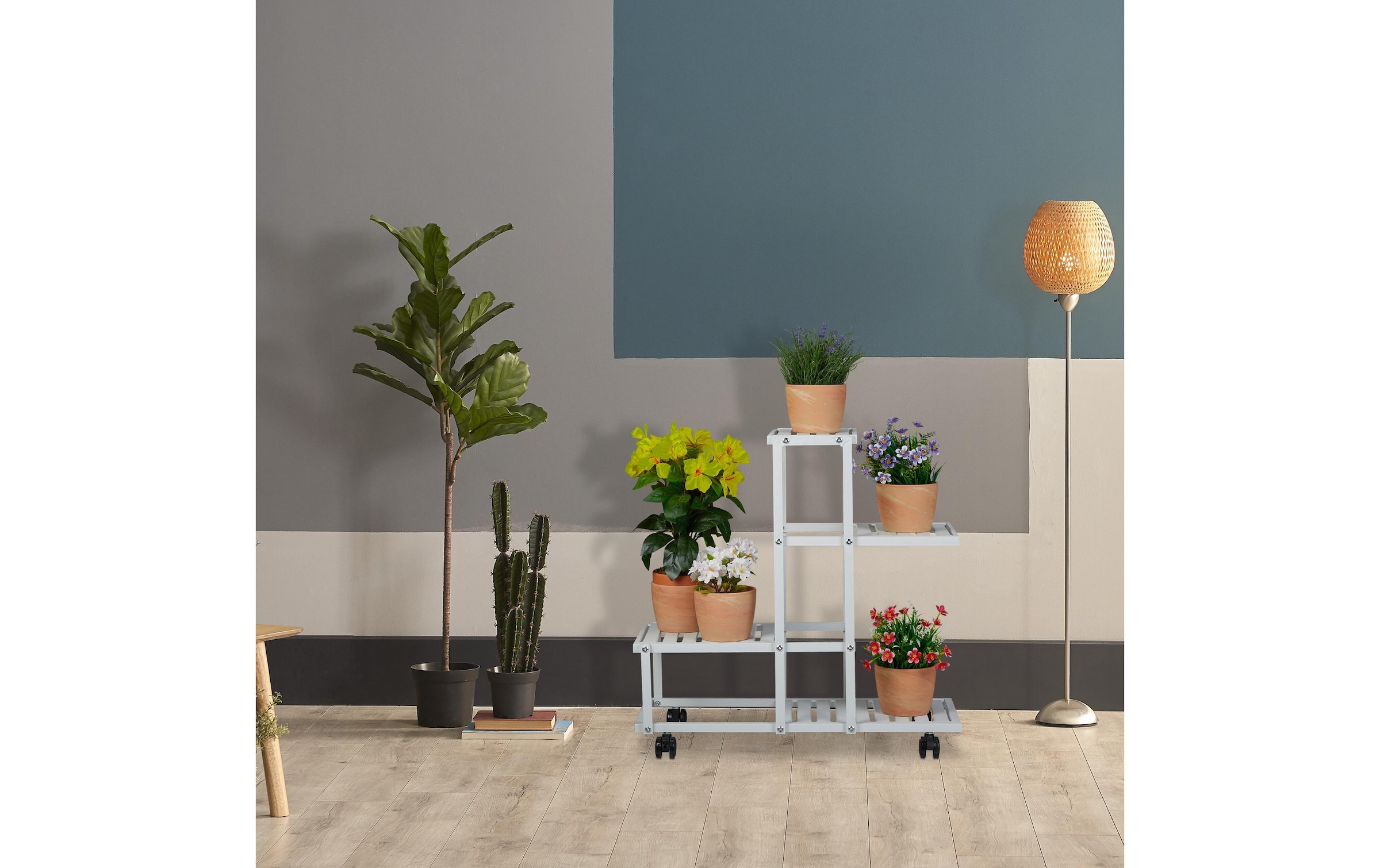 relaxdays Blumenständer »mit Rollen«
