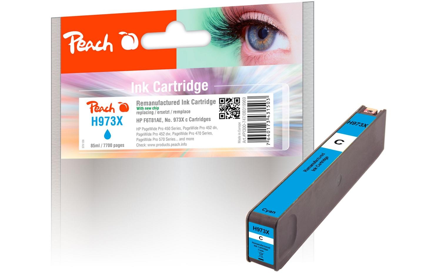 Peach , Tintenpatrone »HP Nr. 973X (F6T81AE) Cyan«