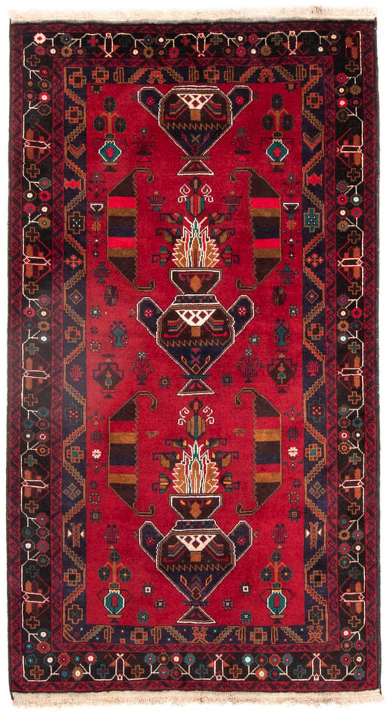 Image of morgenland Hochflor-Läufer »Belutsch Medaillon Rosso 190 x 109 cm«, rechteckig, 0,8 mm Höhe, Handgeknüpft bei Ackermann Versand Schweiz