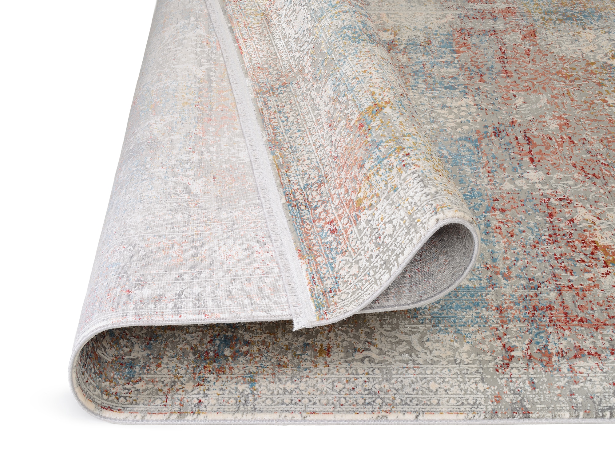 OCI DIE TEPPICHMARKE Tapis »CAVA« Rectangulaire 8 mm Höhe Glanz Viskose, mit Fransen, Hoch Tief Struktur, Vintage, Wohnzimmer