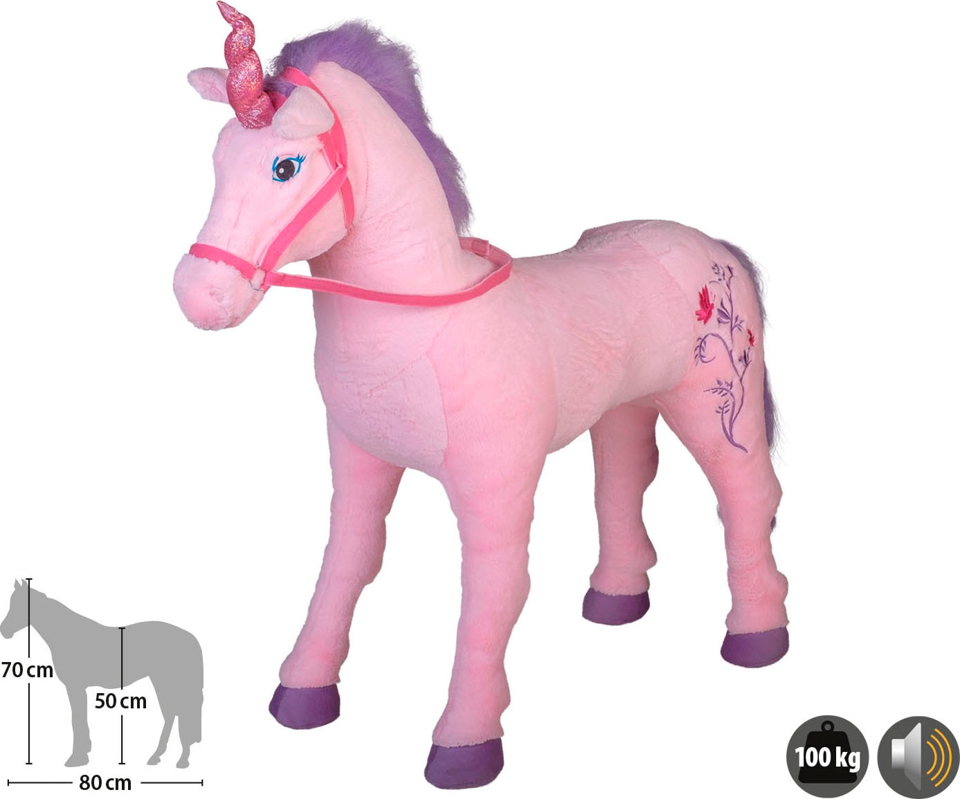 Happy People Stehpferd »Einhorn mit Stickerei« mit Sound