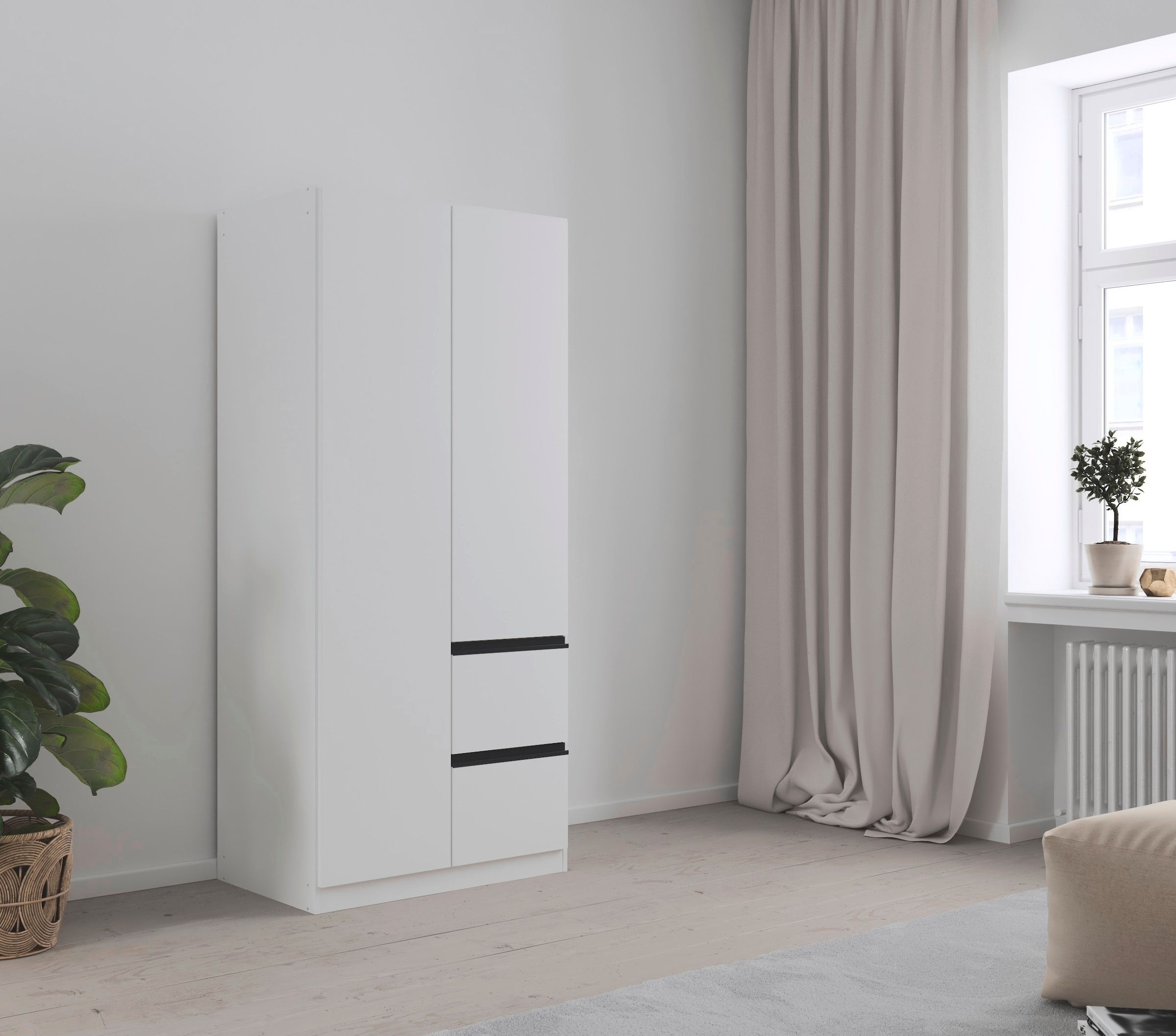 rauch Kleiderschrank »Drehtürenschrank Schrank Garderobe Wäscheschrank COSTA Breite 91 cm« in 3 Ausstattungen BASIC/CLASSIC/PREMIUM,  Breite 91 cm grifflose Front mit Push-to-Open Funktion MADE IN GERMANY