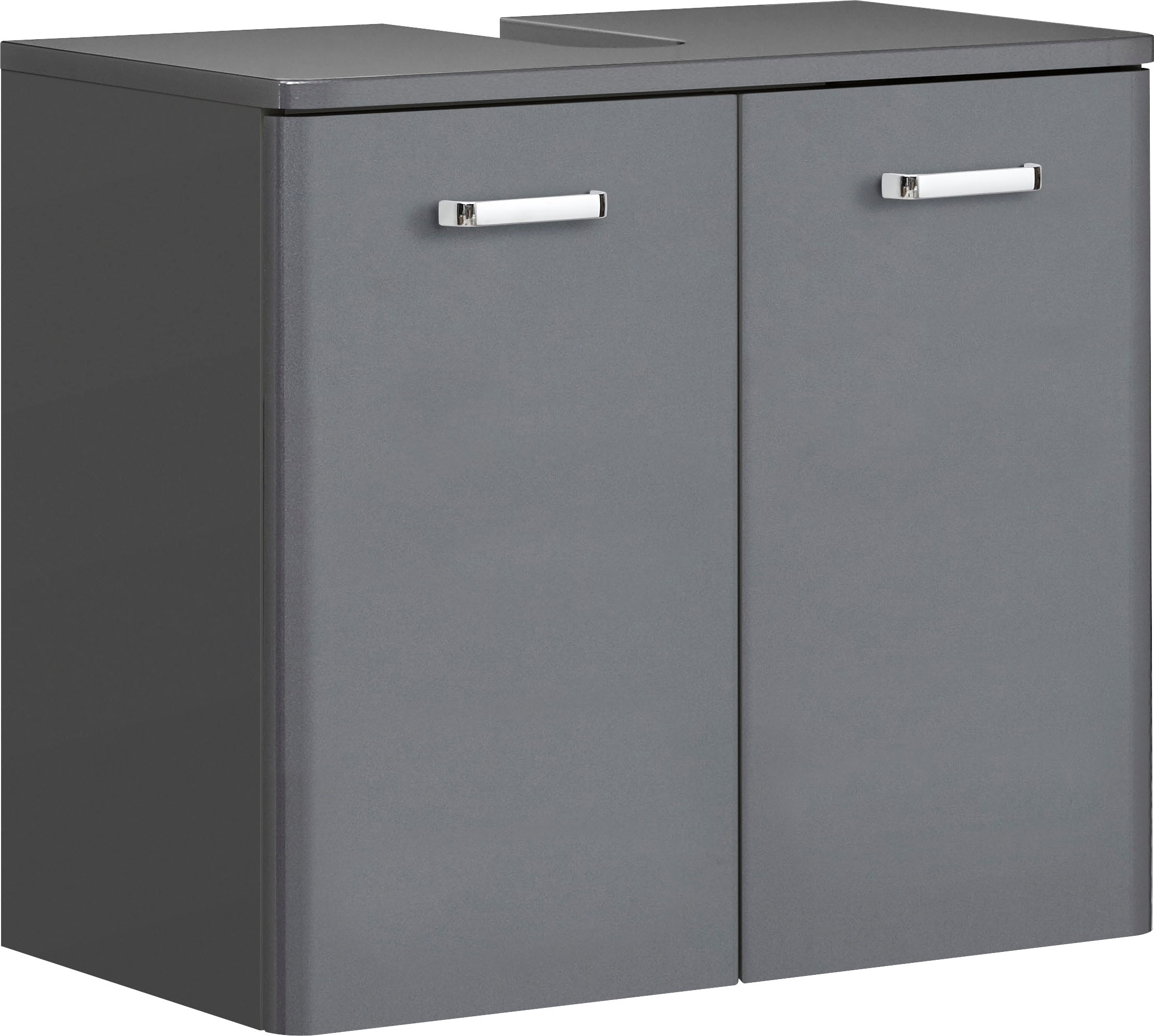 Image of Saphir Waschbeckenunterschrank "Quickset 327 Unterbeckenschrank, 60cm breit, 2 Türen, ohne Waschbecken" Waschbeckenschrank inkl. Türdämpfer, Griffe in Chrom Glanz
