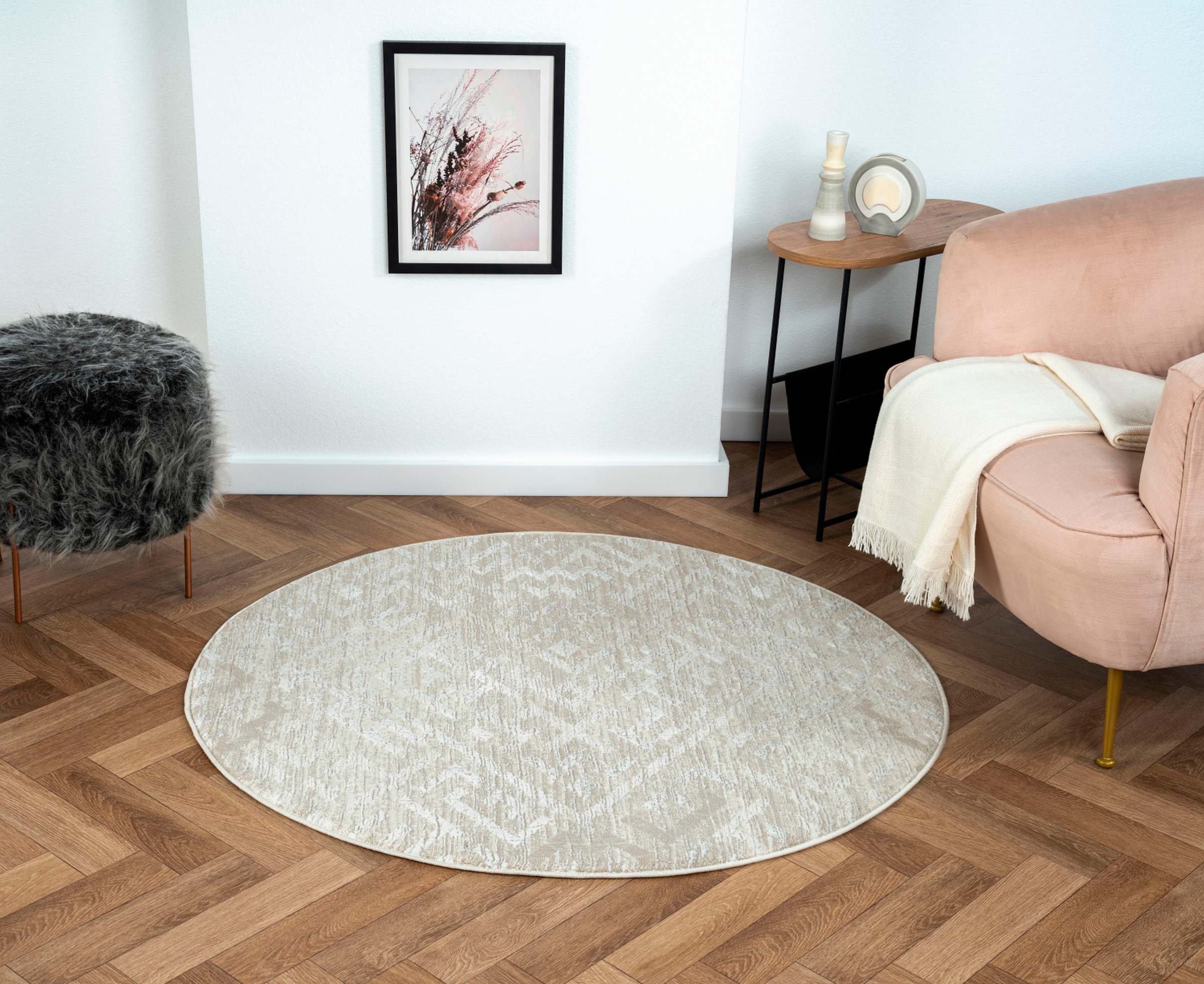 Myflair Möbel & Accessoires Teppich »My Type 2« rund 10 mm Höhe Kurzflor, Ethno-Style, besonders weich durch Microfaser