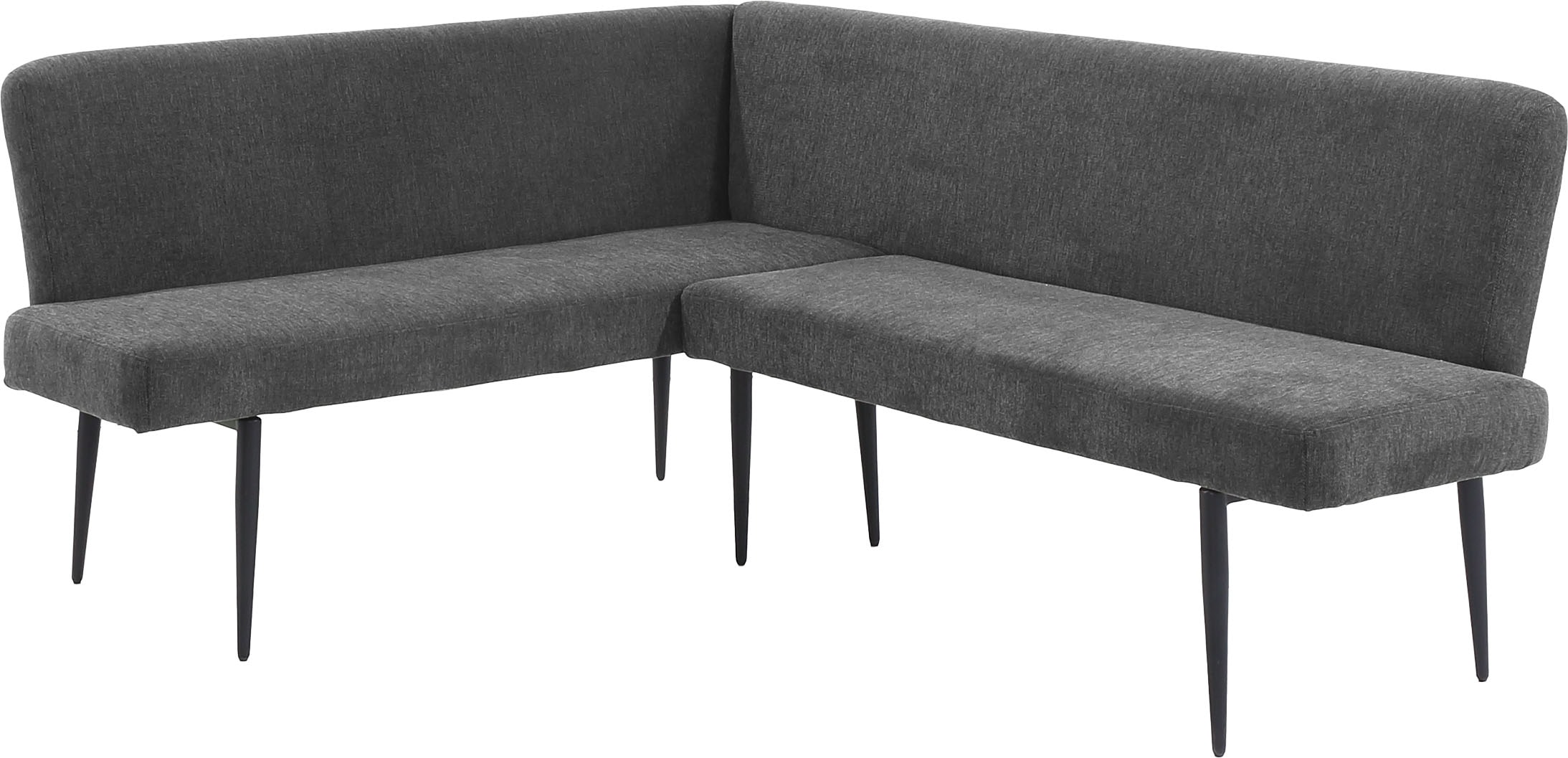 Jockenhöfer Gruppe Ensemble de bancs d'angle »Melvin (Set, 4-tlg. Tisch, Bank und 2 Stühle), Taschenfederkern« Ensemble,  Table (120x75cm) noire, banc et chaises anthracite ou beige
