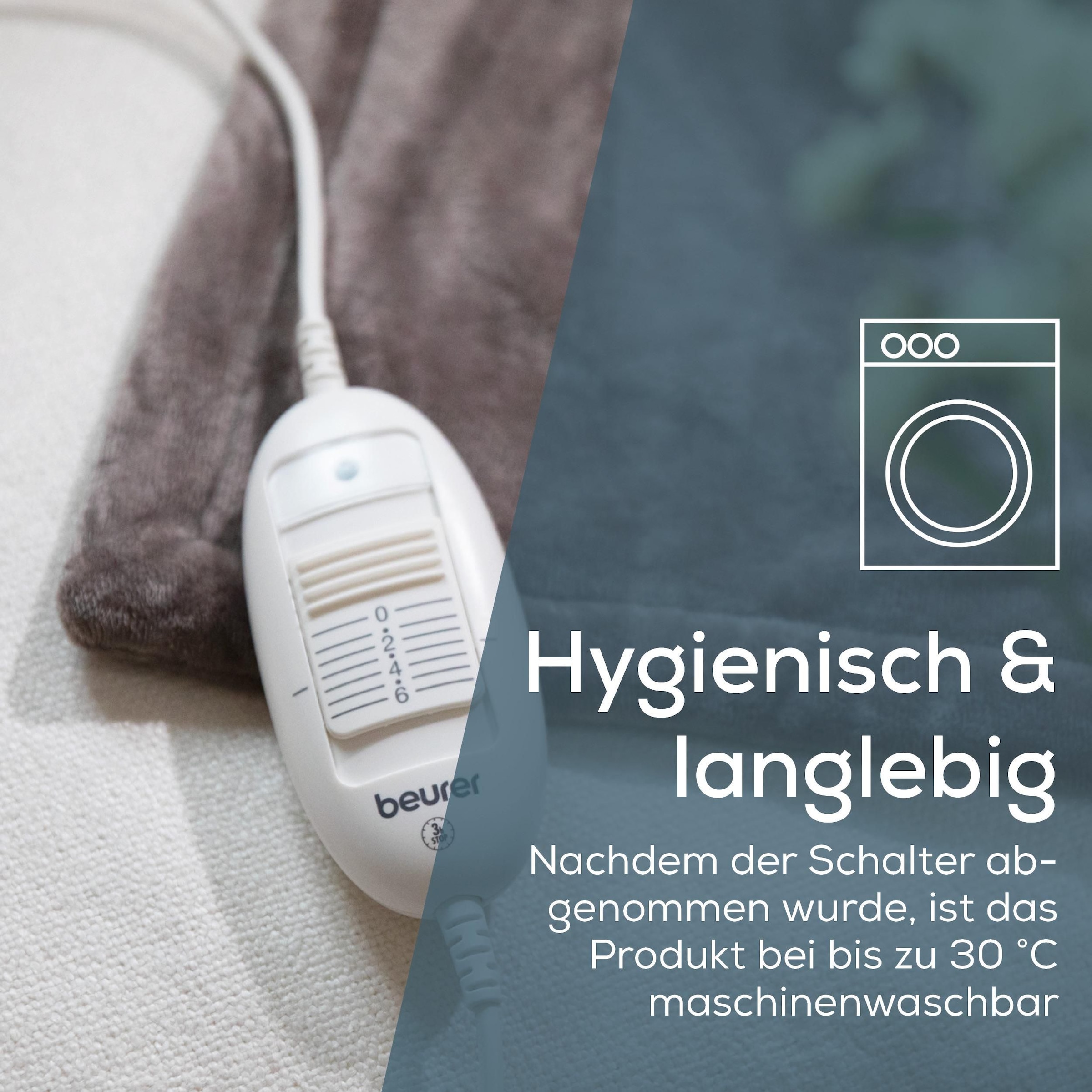 BEURER Heizdecke »HD 75 Cosy Taupe, 6 Temperaturstufen, 180 x 130 cm« kuschelige Wärmedecke in Kunstfelloptik, maschinenwaschbar bei 30 °C