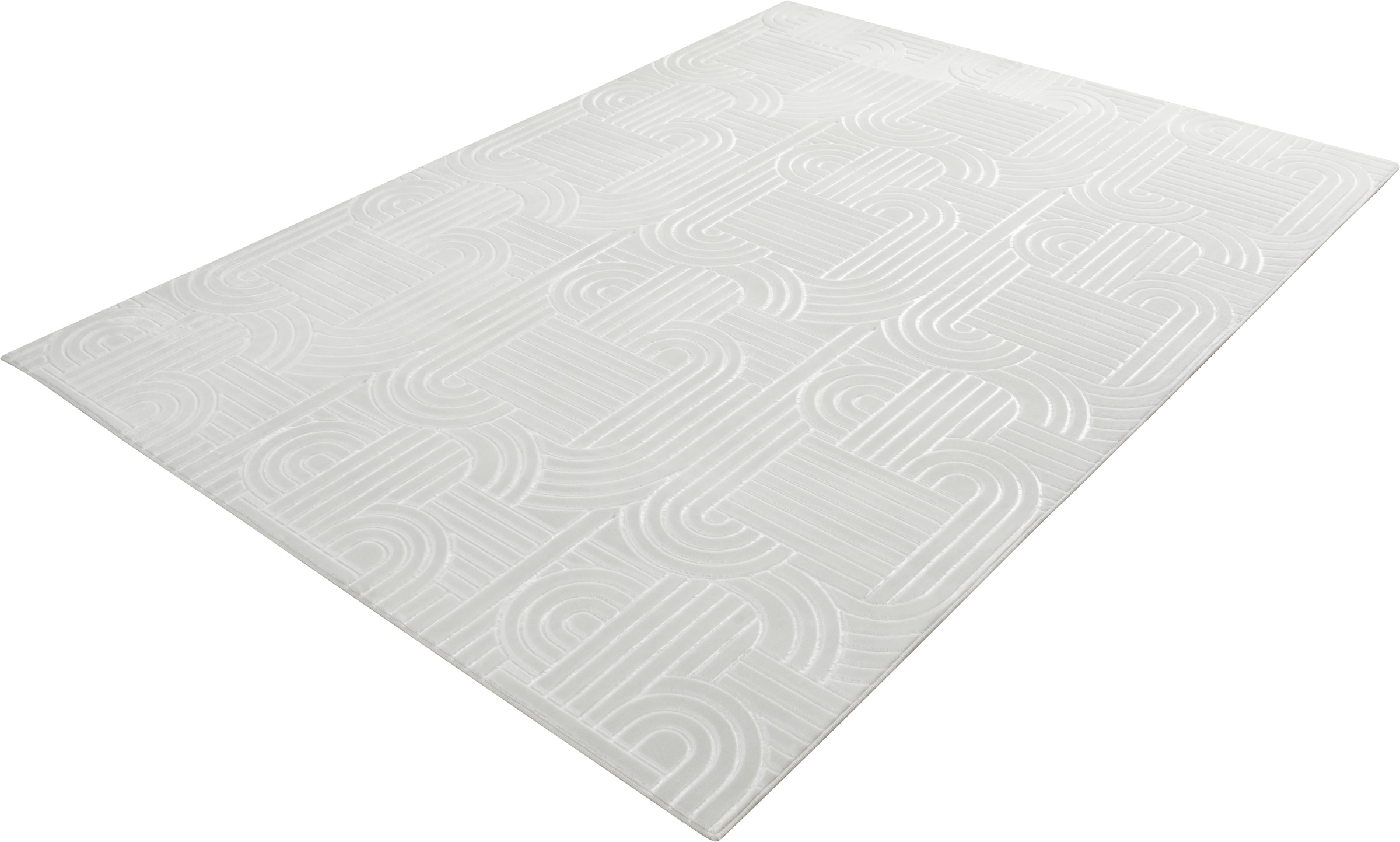 Kayoom Tapis »Calma 125« Rectangulaire 10 mm Höhe Kurzflor, 3-D Optik, Wohnzimmer