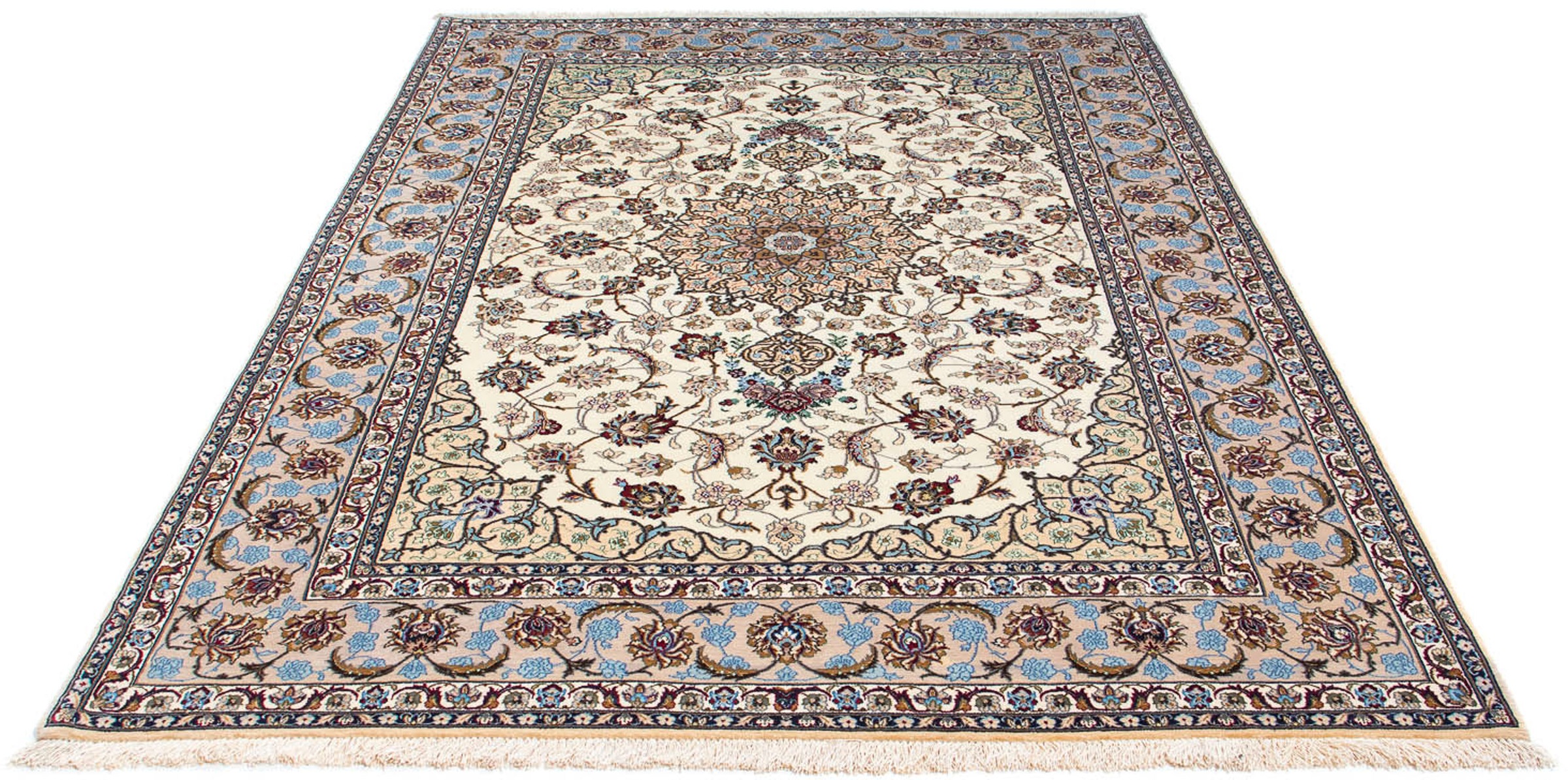 Image of morgenland Orientteppich »Perser - Isfahan - Premium - 233 x 161 cm - beige«, rechteckig, 6 mm Höhe, Wohnzimmer, Handgeknüpft, Einzelstück mit Zertifikat bei Ackermann Versand Schweiz