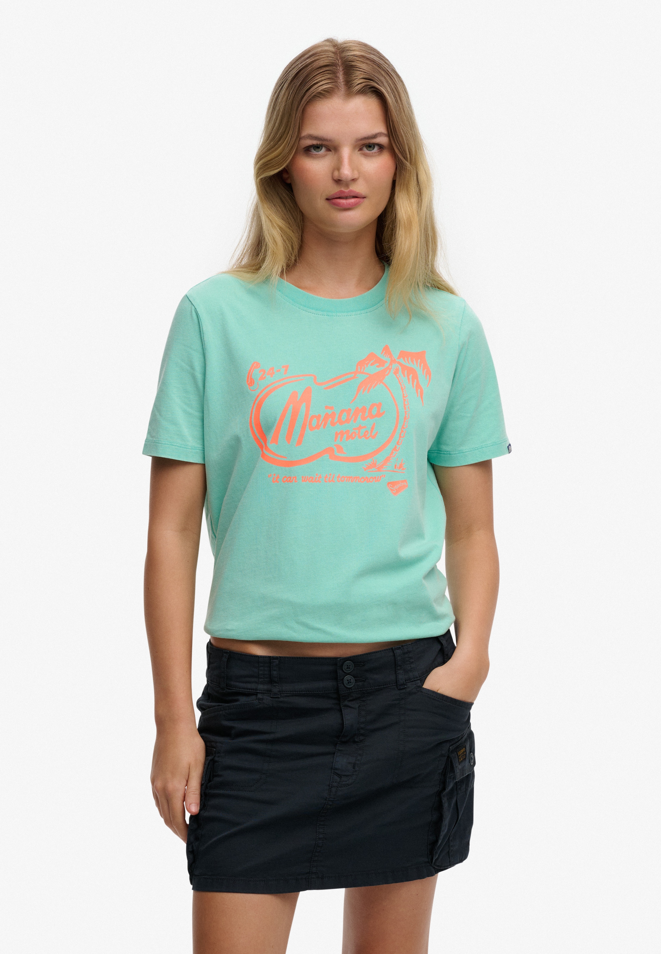 Superdry T-shirt imprimé »ROADSIDE TRADE RELAXED TEE« en coton jersey simple, Relaxed Fit, manches courtes