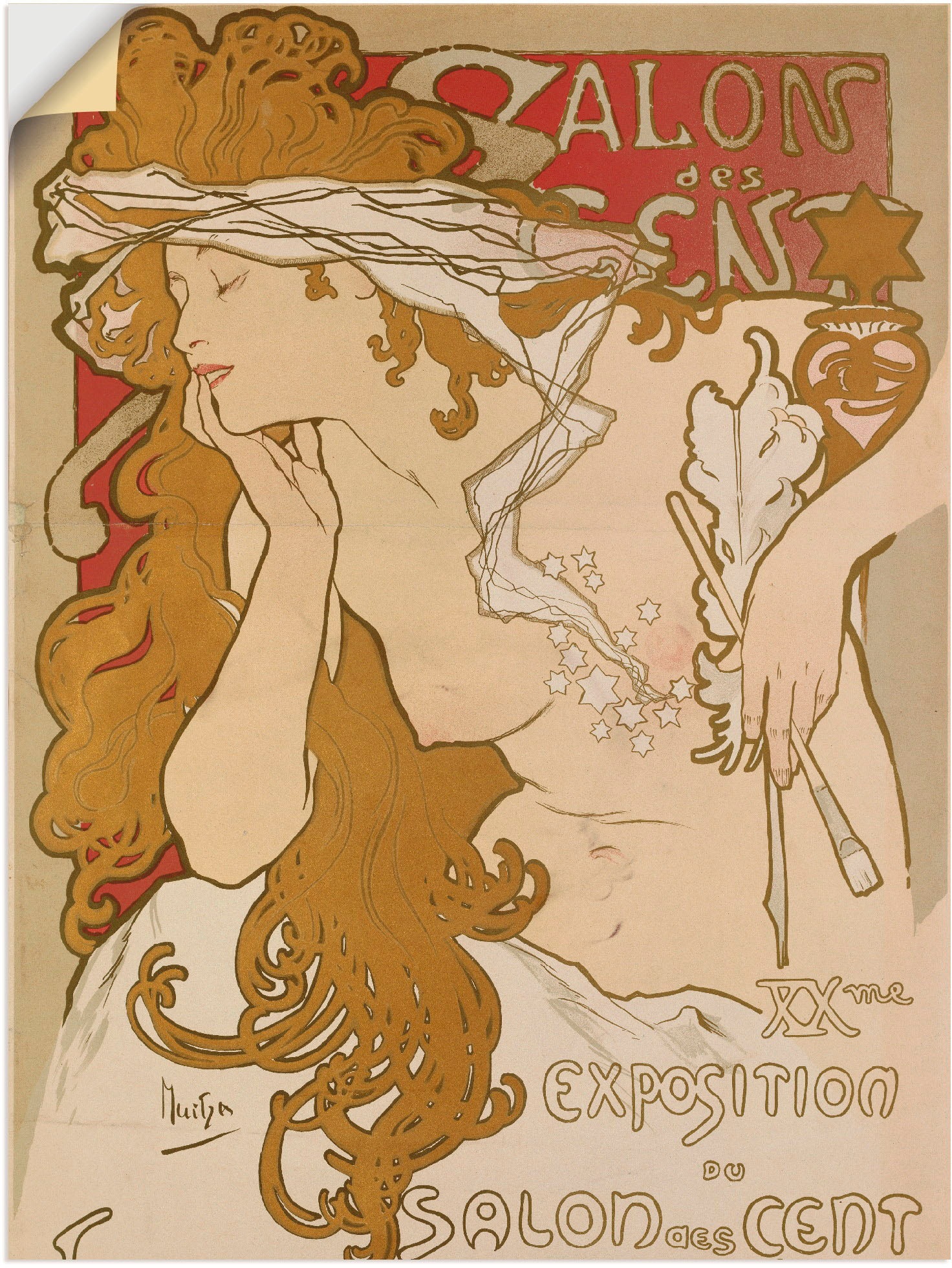 Image of Artland Wandbild »Plakat Ausstellung Salon des Cent«, Frau, (1 St.), in vielen Grössen & Produktarten -Leinwandbild, Poster, Wandaufkleber / Wandtattoo auch für Badezimmer geeignet bei Ackermann Versand Schweiz