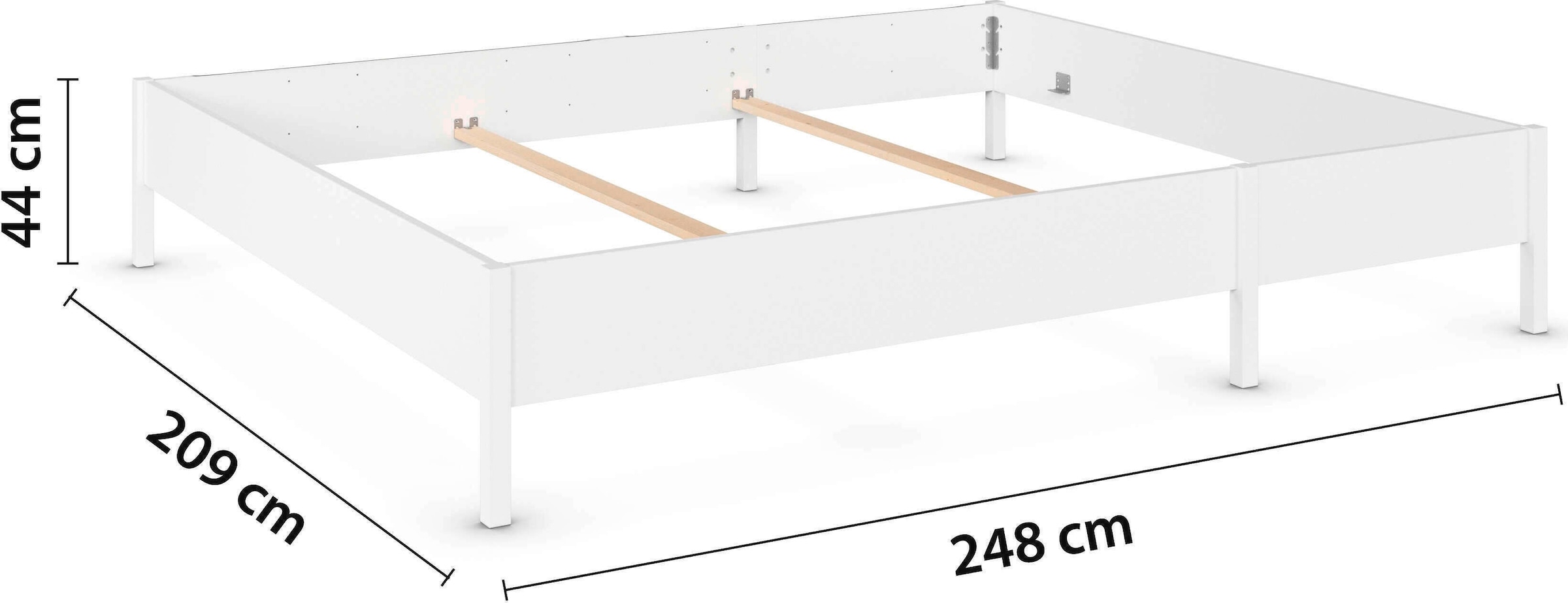 rauch Bett »Familienbett XXL Familiengrösse Ehebett Doppelbett umbaubar« flexible Umbaumöglichkeit in Einzelbetten,  240x200 cm und 270x200 cm - mit oder ohne Kopfteil MADE IN GERMANY