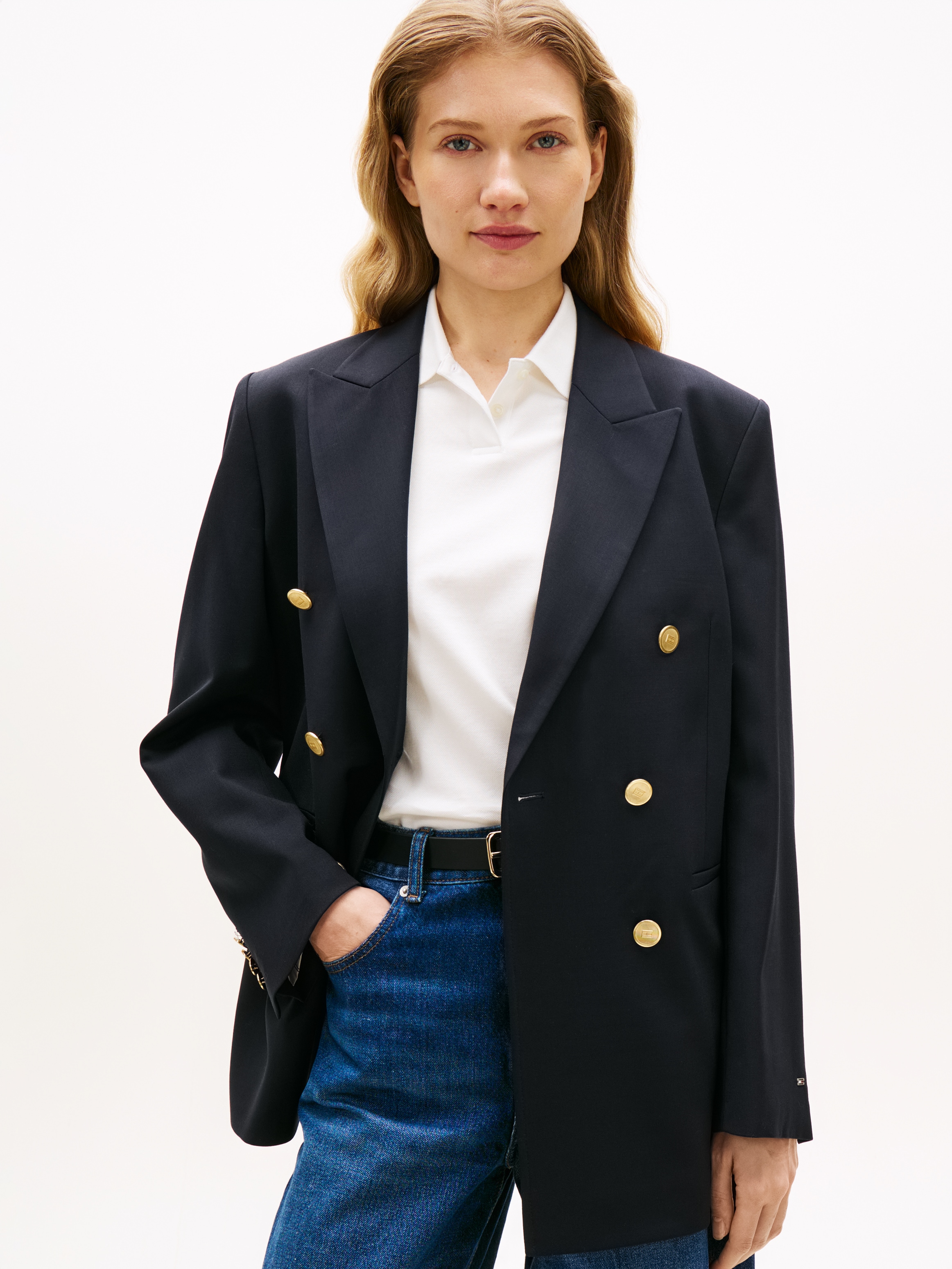 Image of Tommy Hilfiger Kurzblazer "TIMELESS WOOL DB BLAZER" mit doppelreihiger Knopfleiste