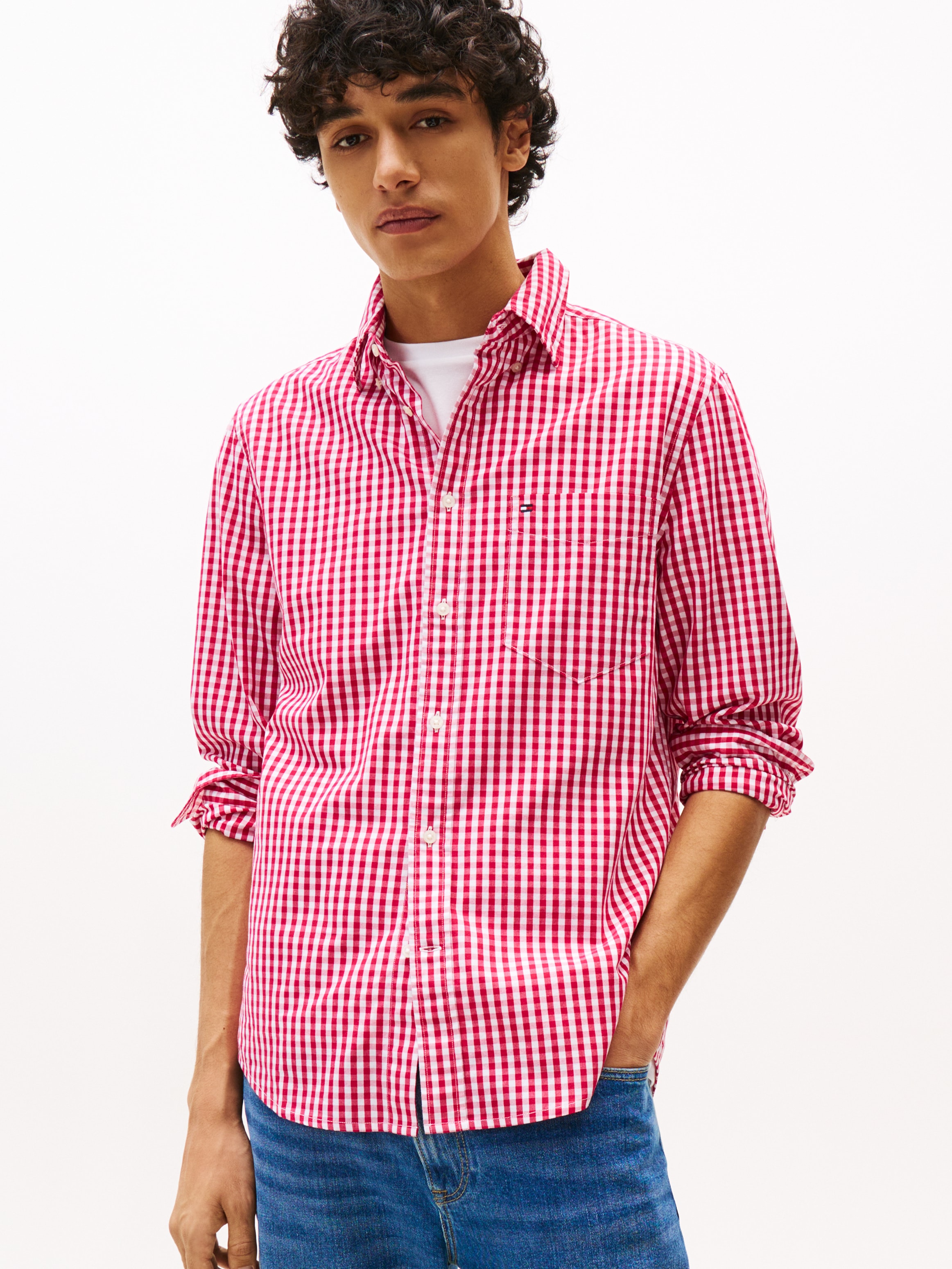 Image of Tommy Hilfiger Langarmhemd "FLEX POPLIN GINGHAM SHIRT"