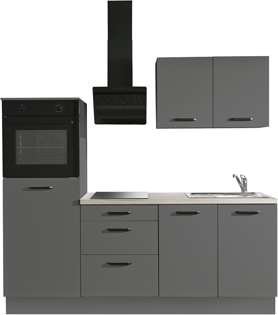 Image of wiho Küchen Küchenzeile "Compact: Kleines Format, grosse Ausstattung, optional mit E-Geräten" Variante ohne Kühlschrank, Breite 210 cm