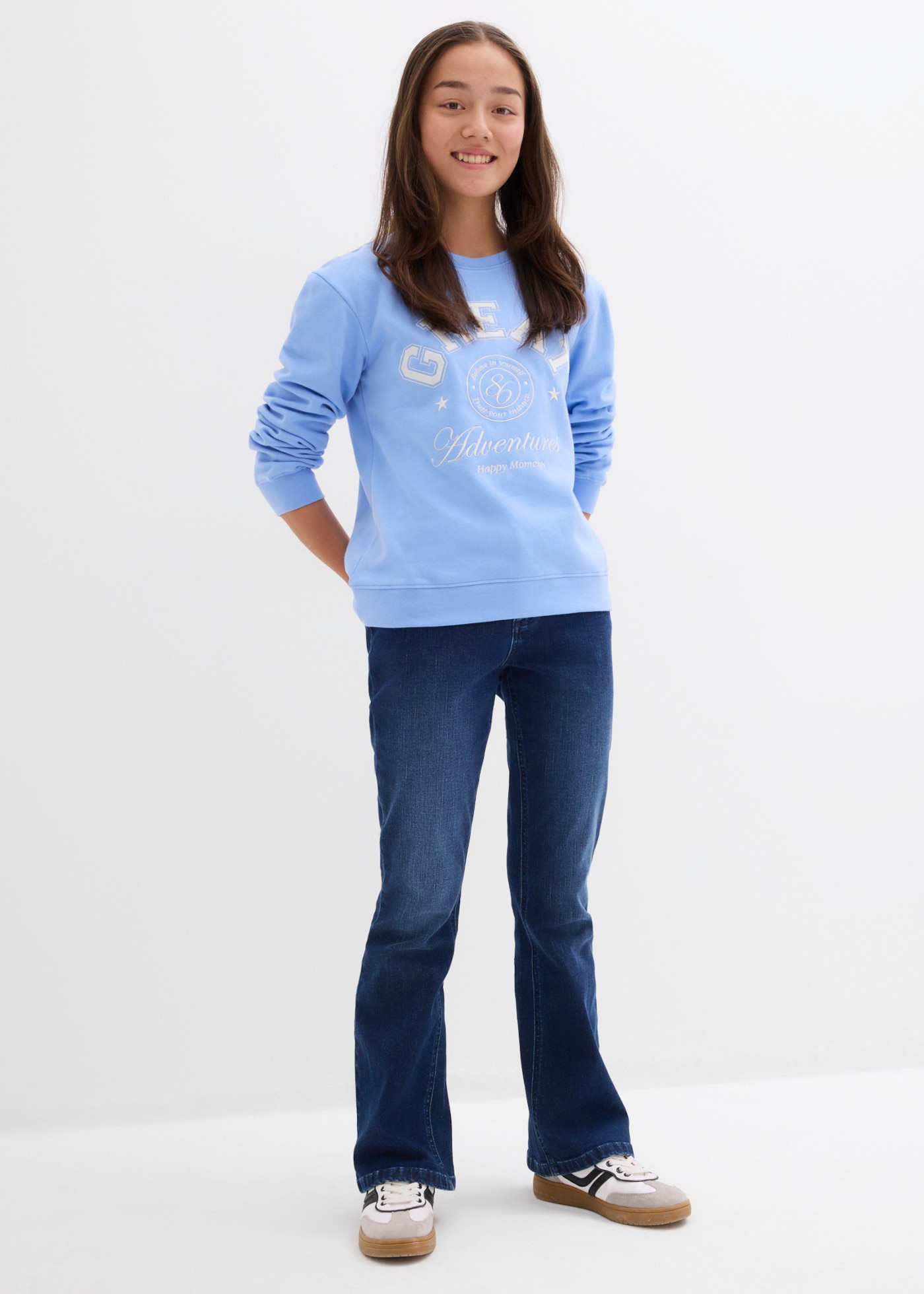 bonprix Schlagjeans mit verstellbarem Bund