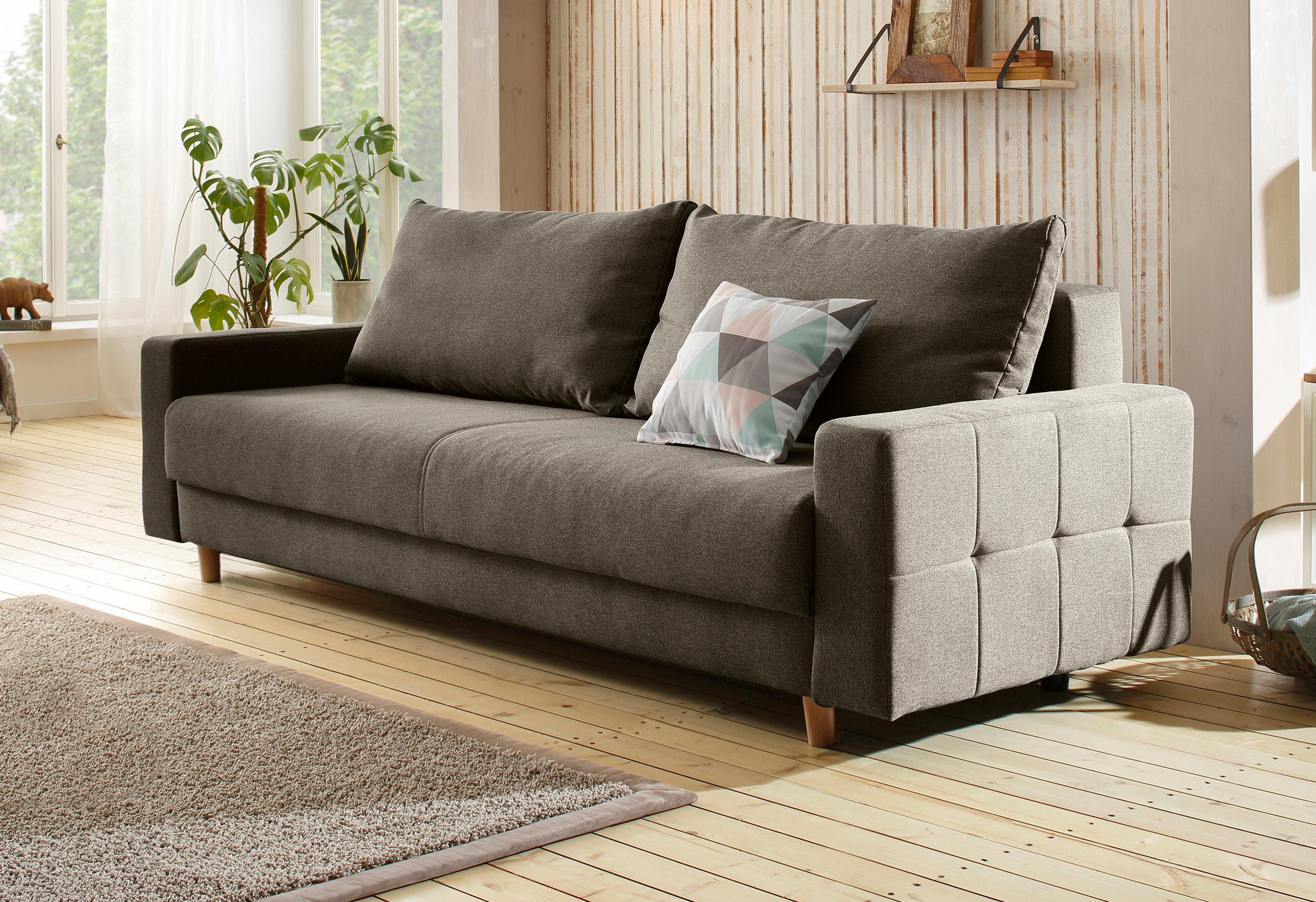 Image of Home affaire Schlafsofa »Padua«, mit Zierkissen, incl. Bettkasten und Federkern bei Ackermann Versand Schweiz