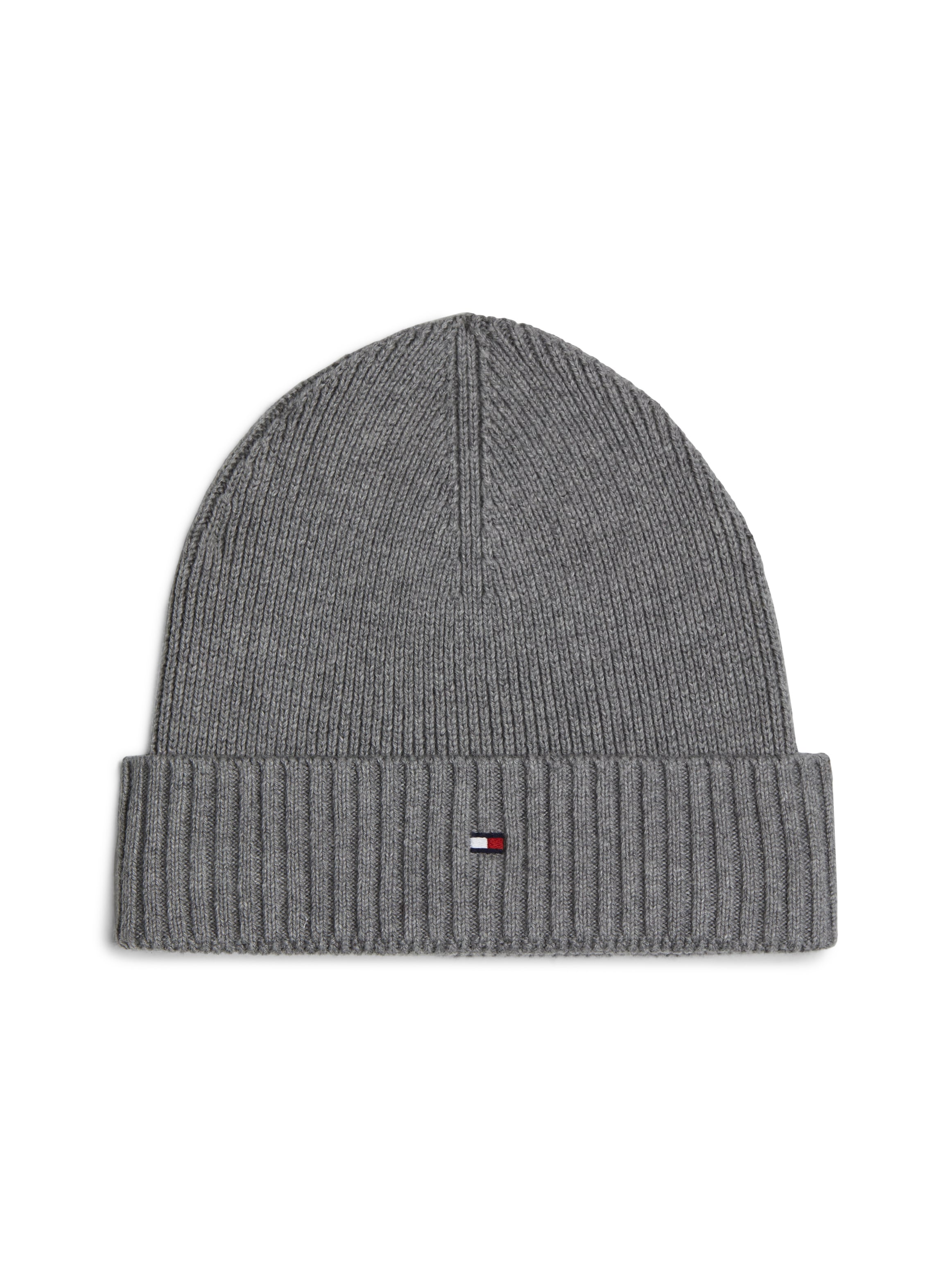 Tommy Hilfiger Bonnet tricoté »TH FLAG PIMA COTTON BEANIE« Beanie mit Logostickerei, mit Kaschmiranteil Unisex