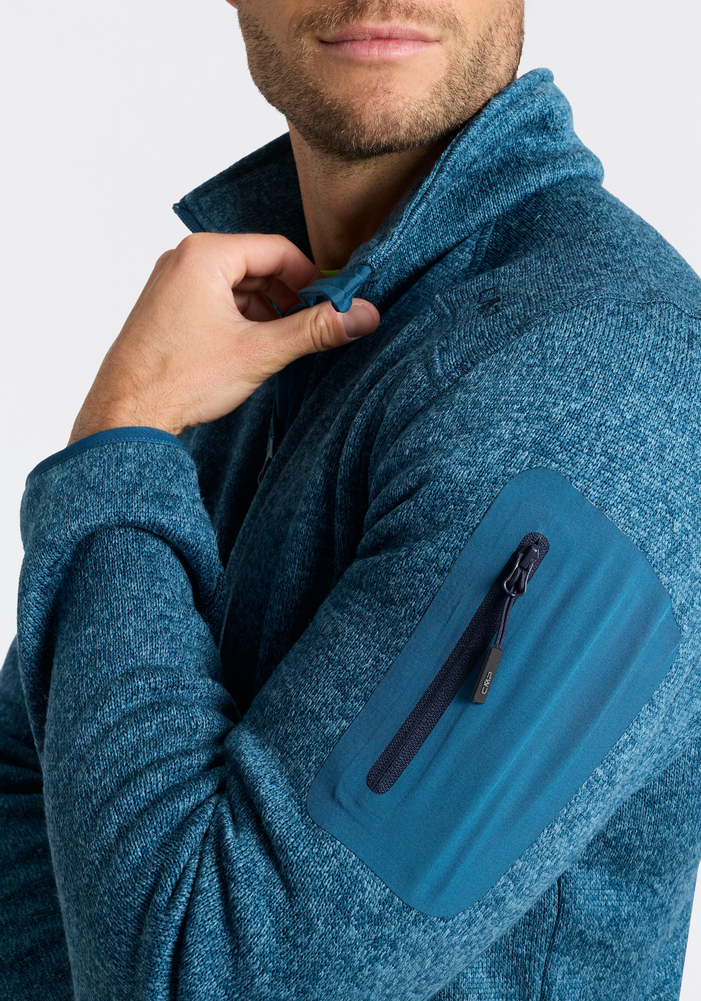 CMP Strickfleecejacke »MAN JACKET« ohne Kapuze mit hochschliessendem Kragen, atmungsaktiv, wasserabweisend