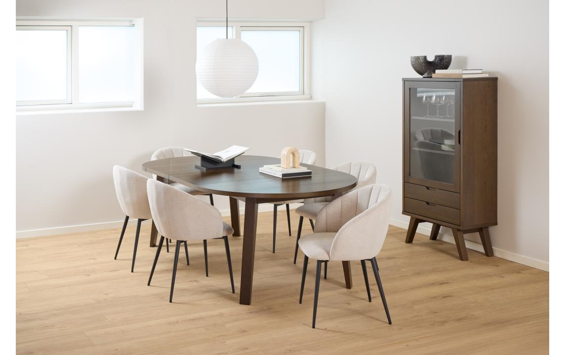 AC Design Vitrine »A-Line 72 x 36 x 145 cm« Skandinavische Vitrine mit weiss pigmentiertem Eichenfinish