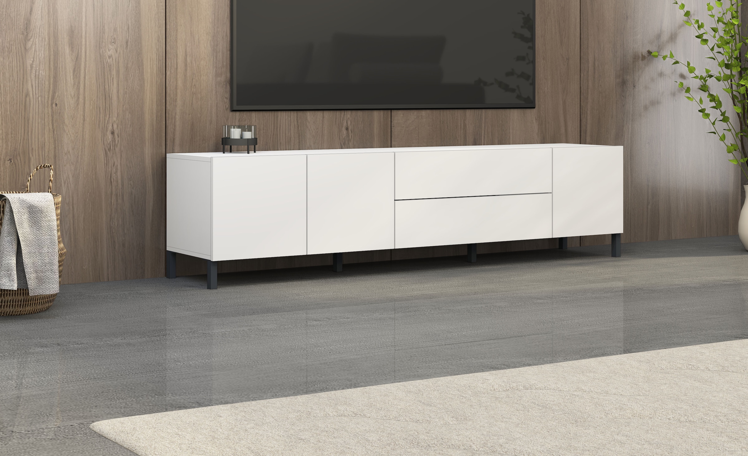 borchardt Möbel Table basse Metallfüsse, grifflose Optik