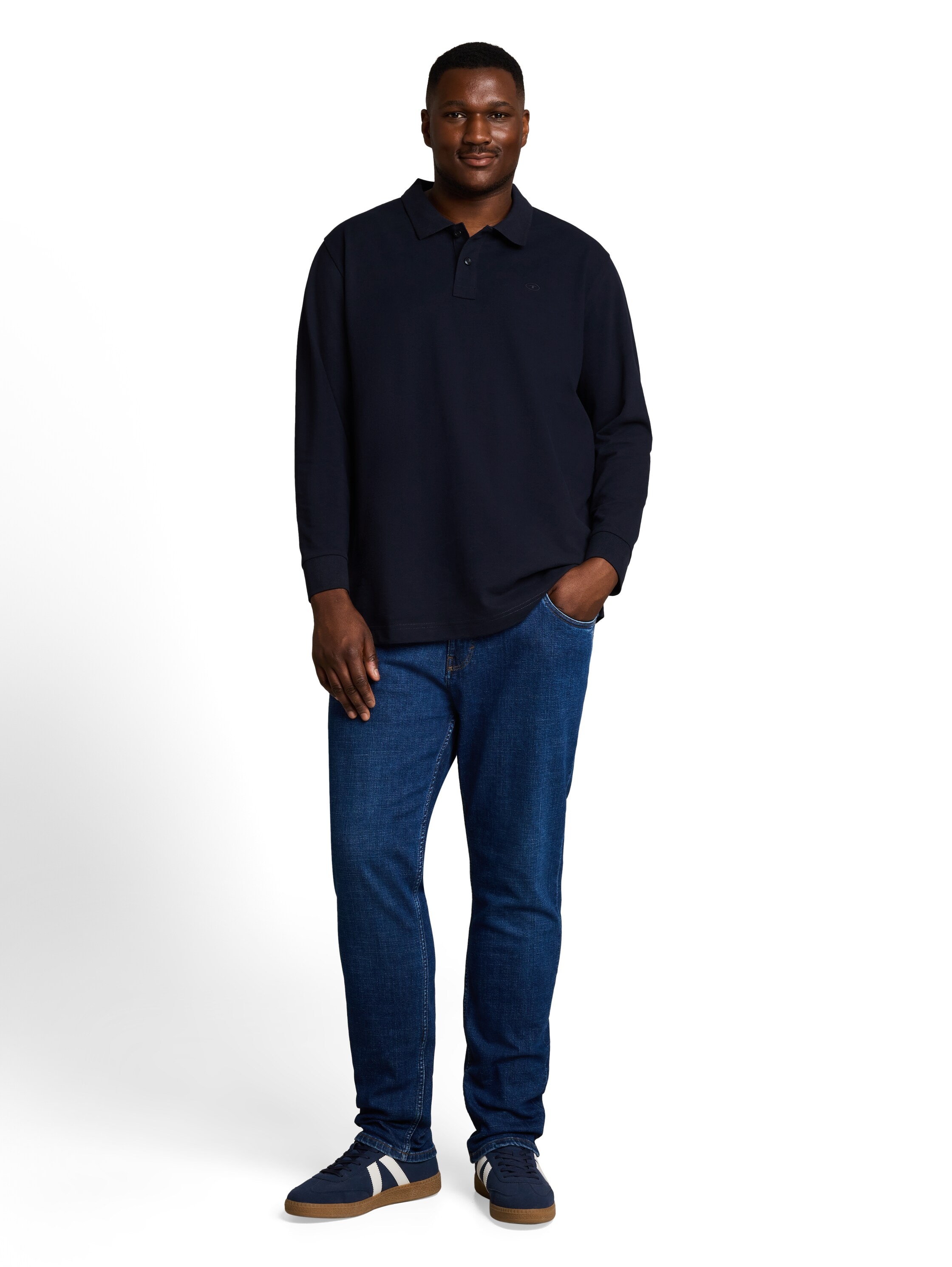 TOM TAILOR PLUS Polo à manches longues extra long / grandes tailles