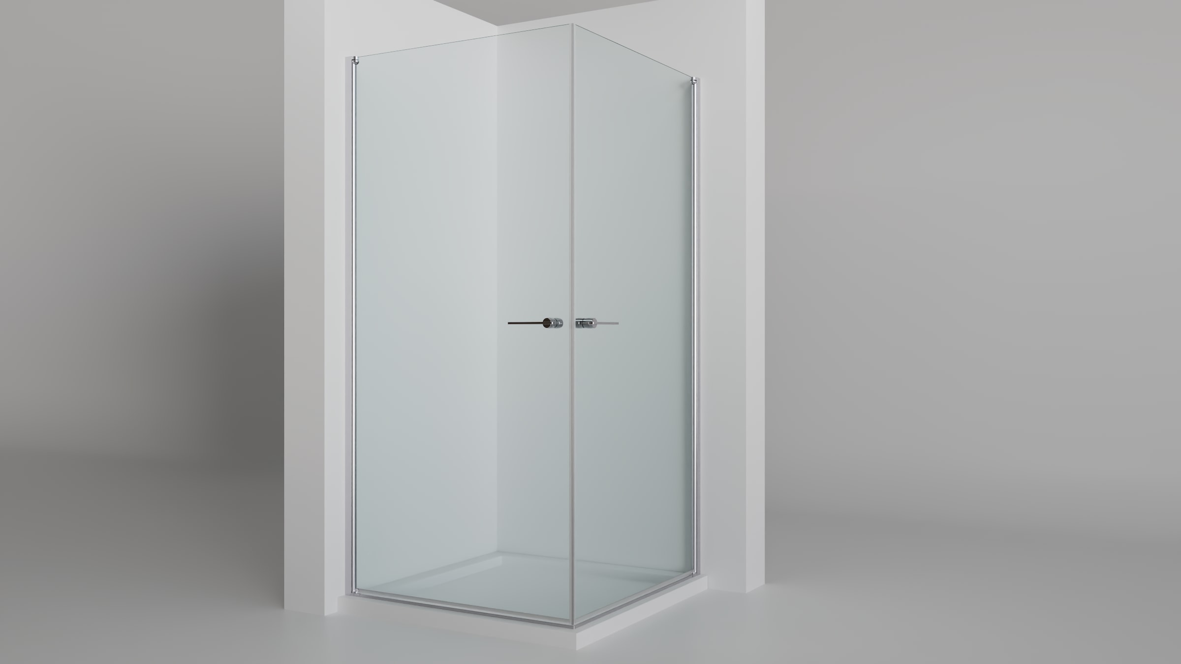 welltime Eckdusche »Firenze« Rahmenloses Design mit extravaganten Griffen, 6mm ESG