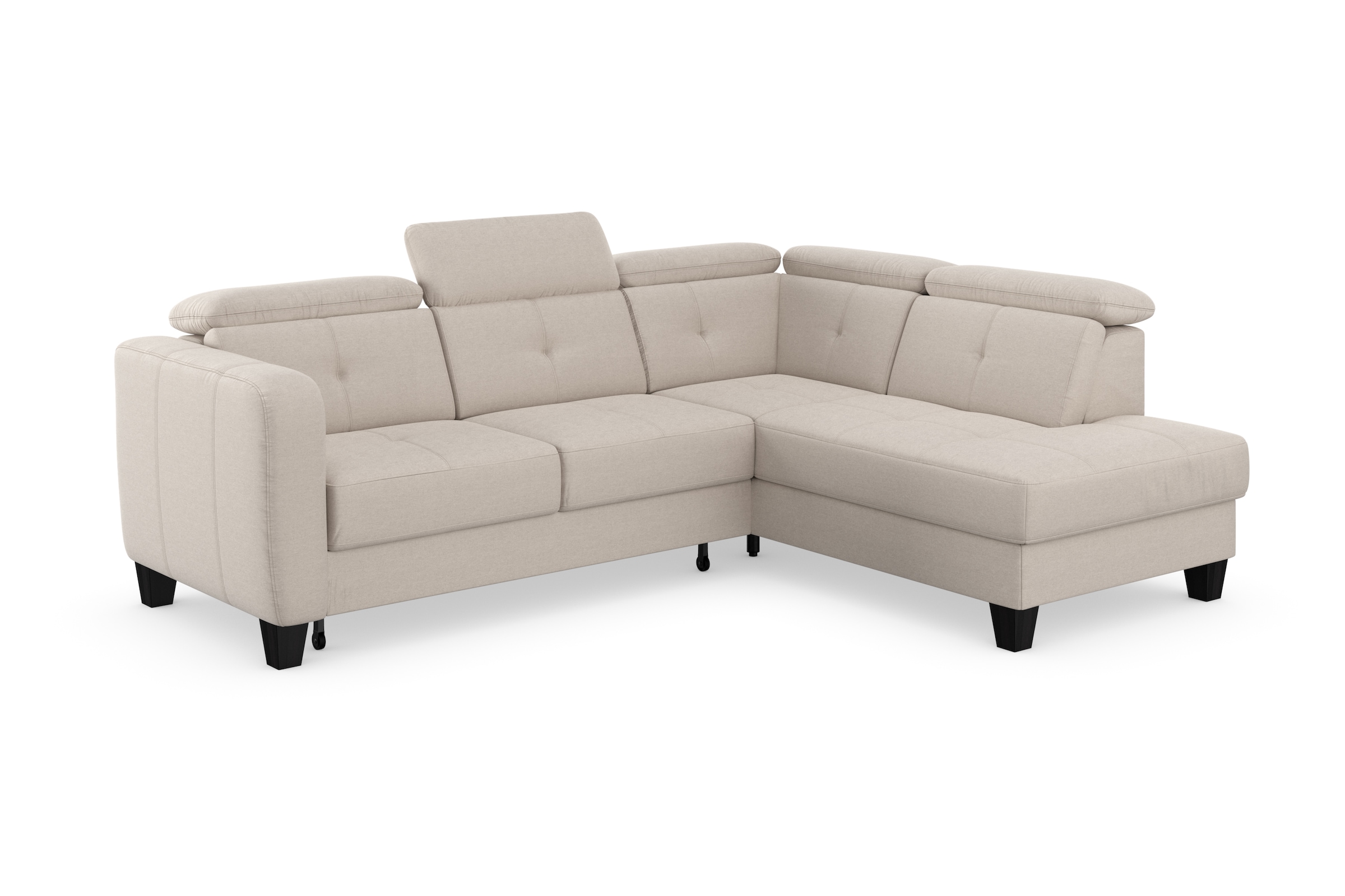 sit&more Ecksofa »Belluci L-Form«, inklusive Federkern, wahlweise mit Bettfunktion und Bettkasten