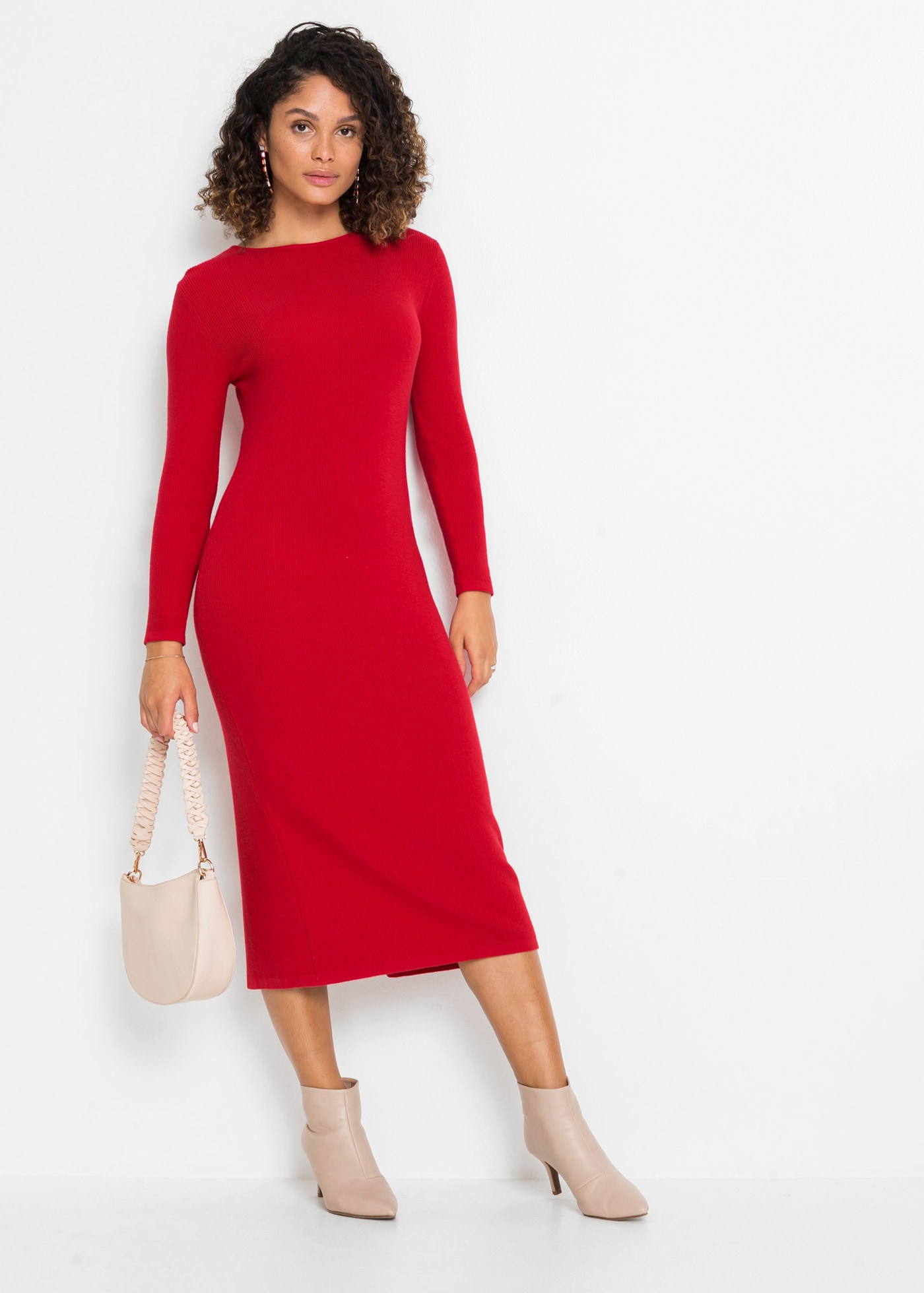 Image of bonprix Strickkleid für modischen Auftritt, aus Viskose, Polyamid und Polyester