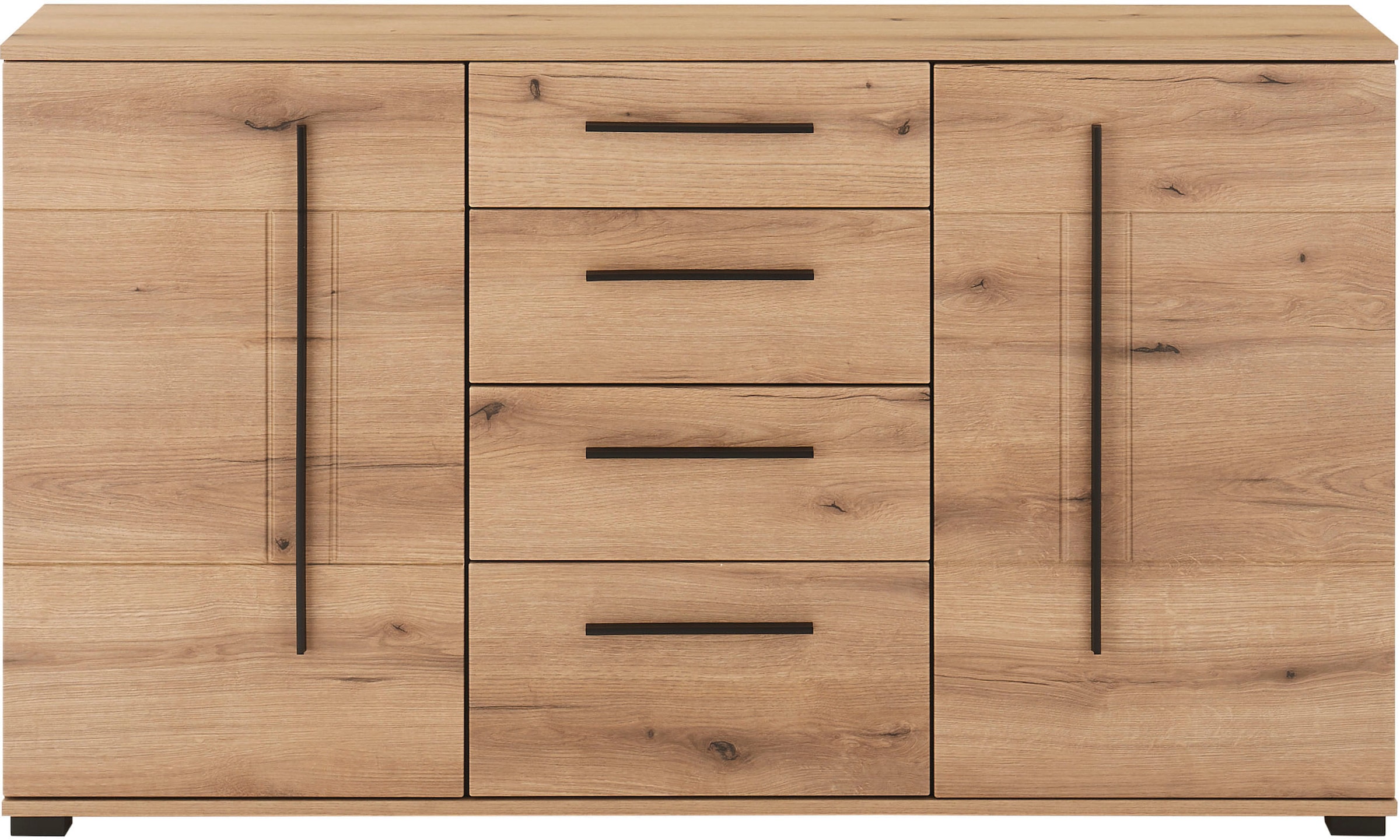 INOSIGN Sideboard »Cantara, moderner Schrank, Kommode in Eiche Evoke oder weiss«, schwarze Stangengriffe, ausreichend Stauraum, vielseitig einsetzbar