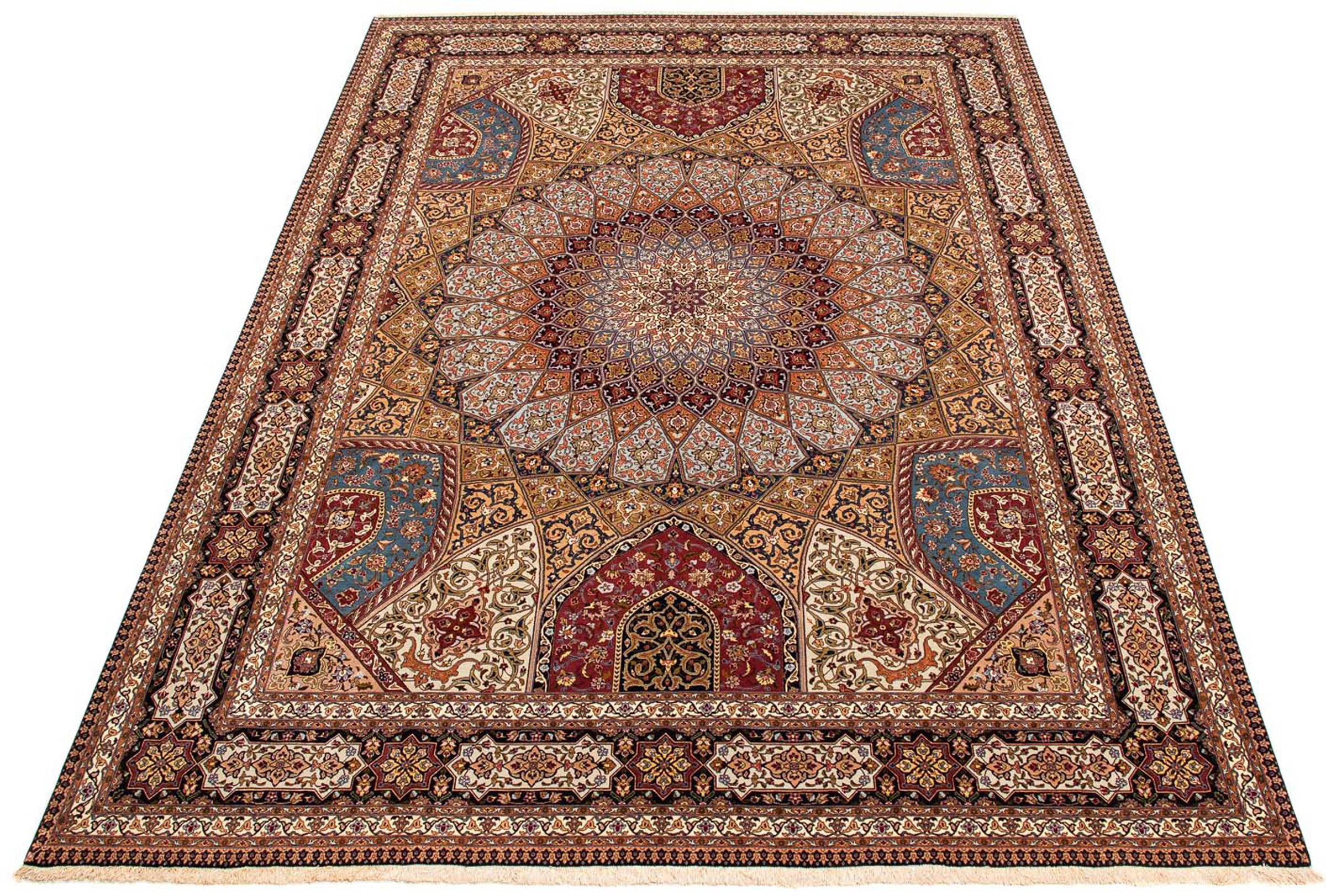 Image of morgenland Orientteppich »Perser - Täbriz - Royal - 396 x 300 cm - mehrfarbig«, rechteckig, 7 mm Höhe, Wohnzimmer, Handgeknüpft, Einzelstück mit Zertifikat bei Ackermann Versand Schweiz
