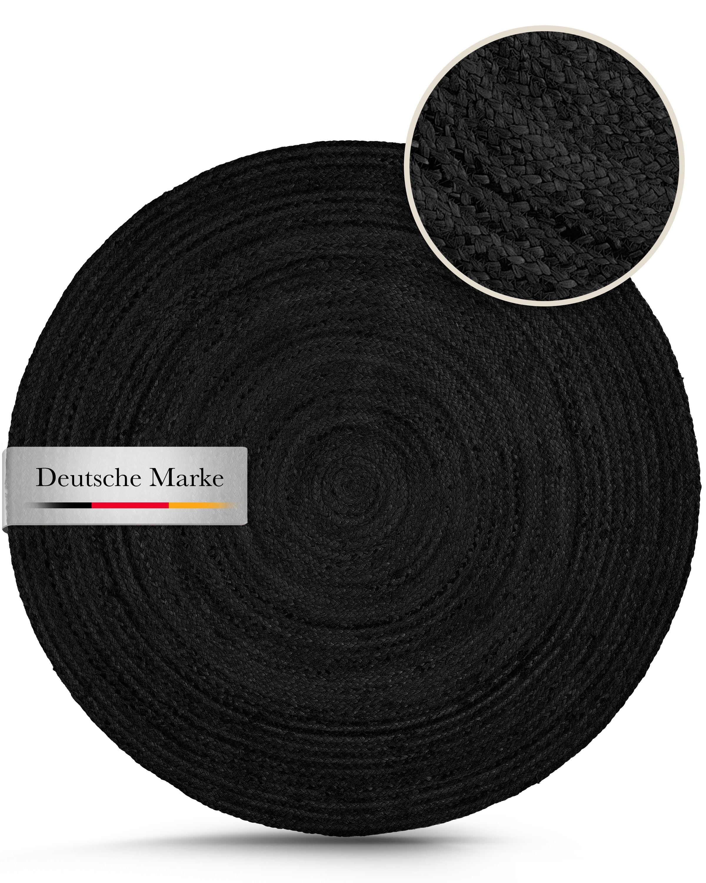carpetfine Teppich »Nele Juteteppich Naturfaser«, rund, 6 mm Höhe, geflochtener Wendeteppich aus 100%Jute, in rund und oval, viele Grössen