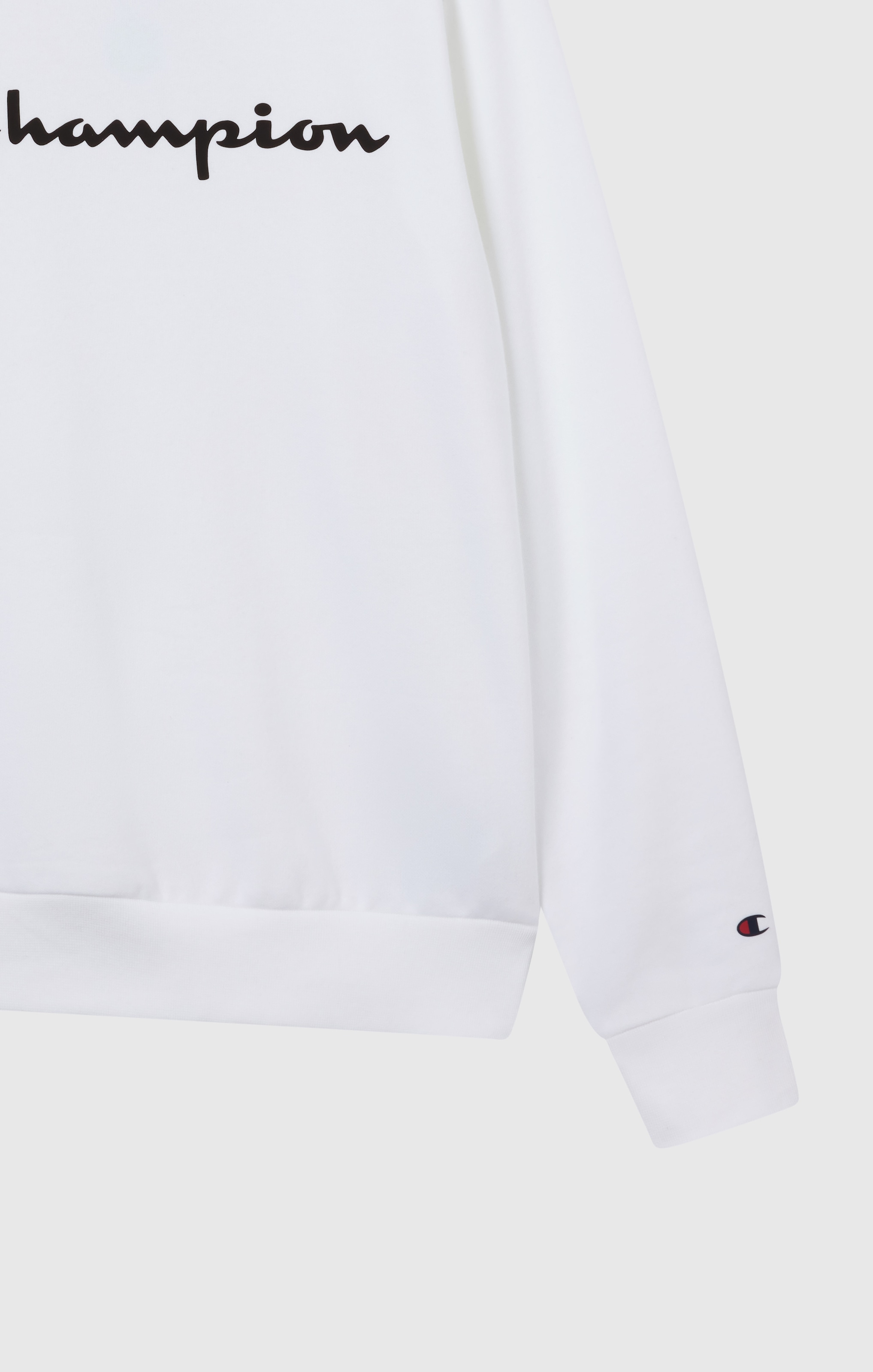 Champion Sweat à capuche »BASICS Fleece Crewneck Sweatshirt Large Logo«, Avec coton et polyester, manches longues, finition droite
